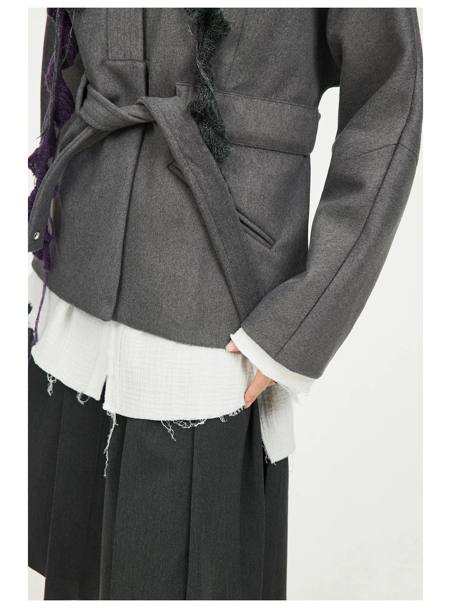 Open-Front Tie Hem Jacket