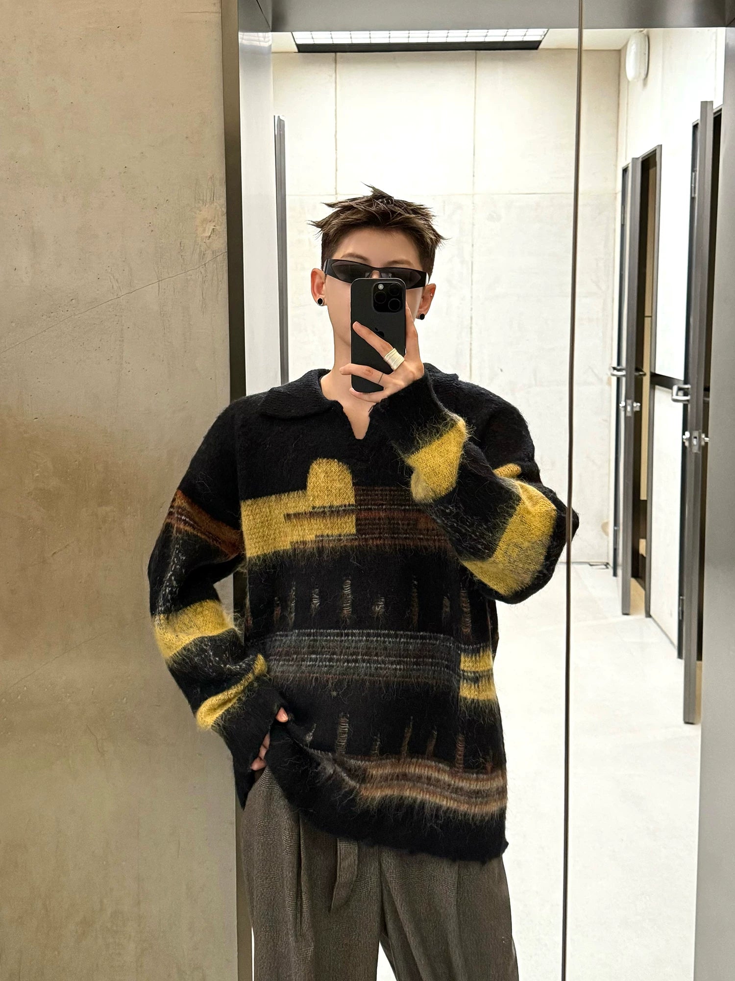 Industrial Halo Brushed Knit Sweater