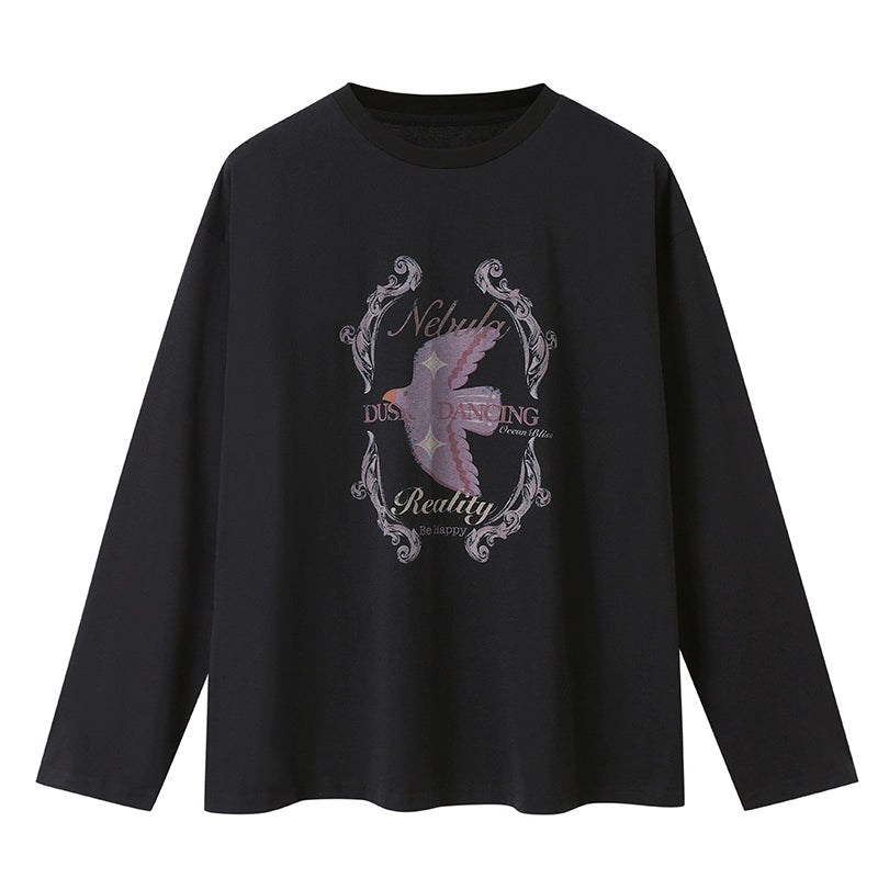 Vintage Graphic Print Layered Sweater