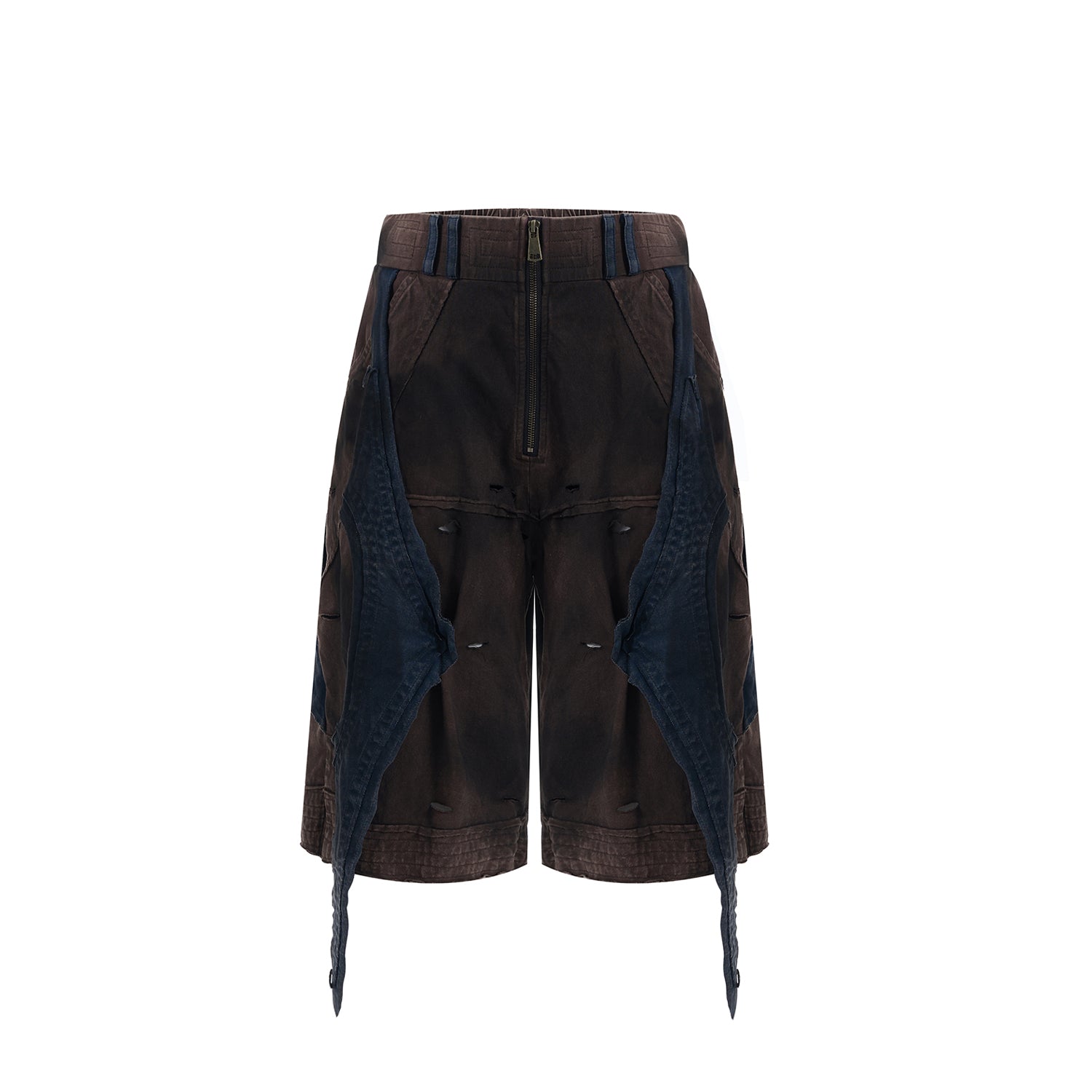 Deconstructed Patchwork Denim Sweatshirt Tank Top and Pants Setup
