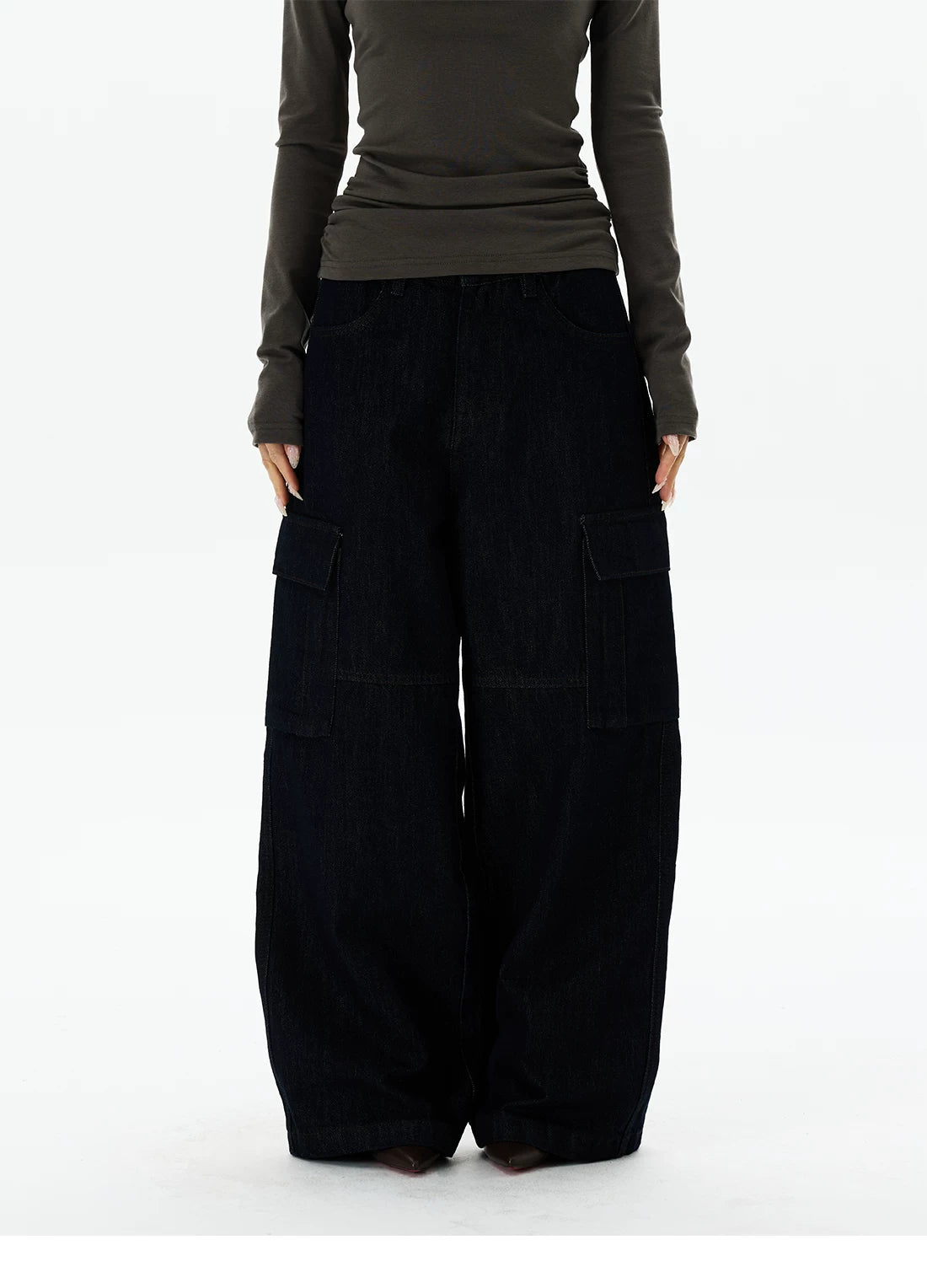 Midnight Cargo Balloon Jeans