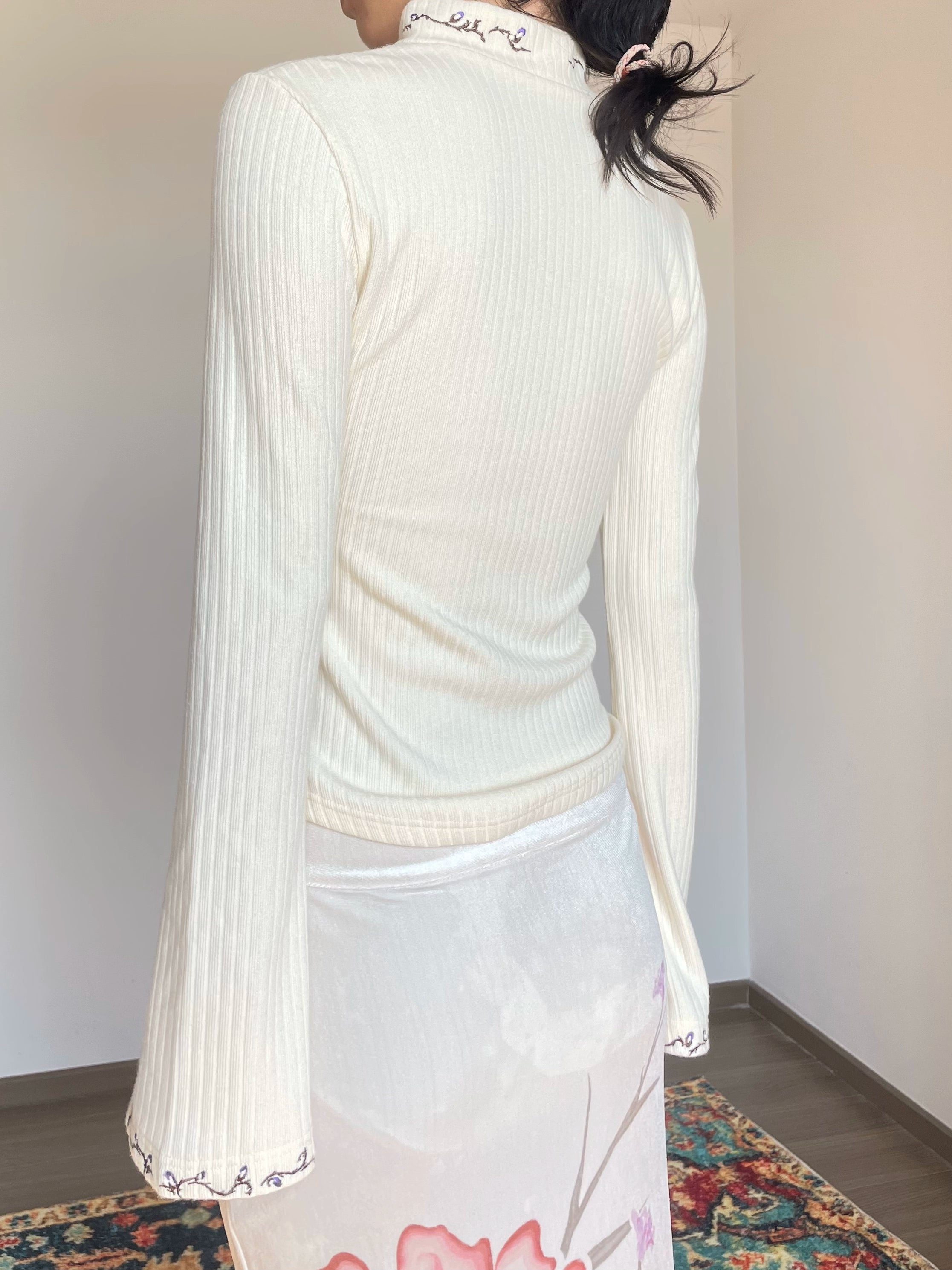 Floral Mandarin Sweater