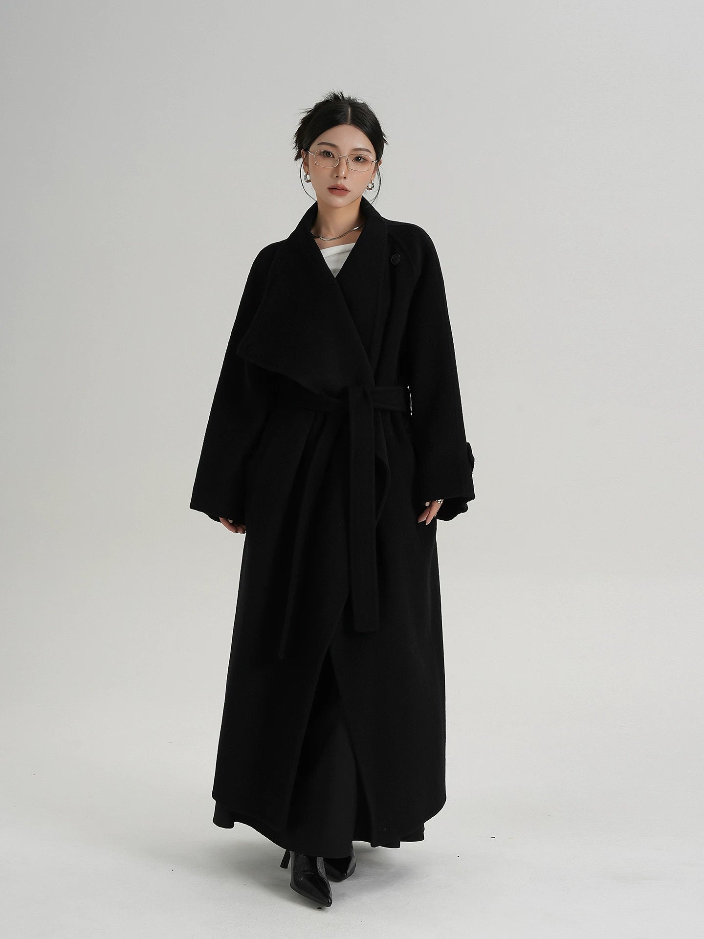 Shadowline Wrap Funnel Wool Coat