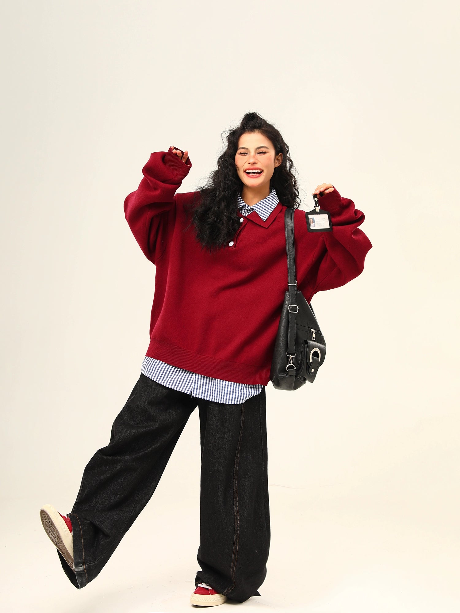 Cloudy Day Oversized Polo Sweater