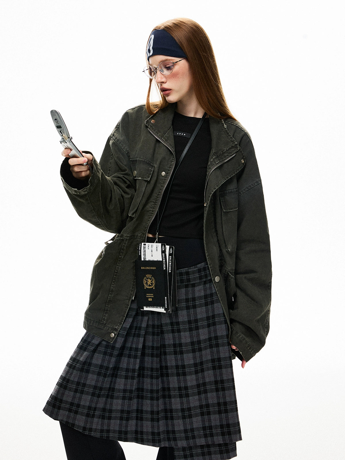Oversized Olive Green Utility Jacket