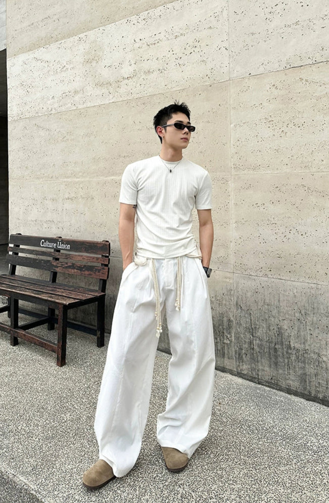 Tassel Rope Wide Leg Pants