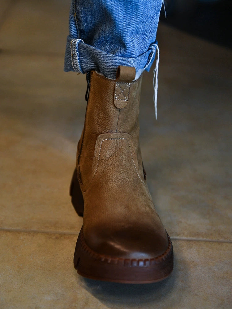 Fur Lined Brown Winter Boots