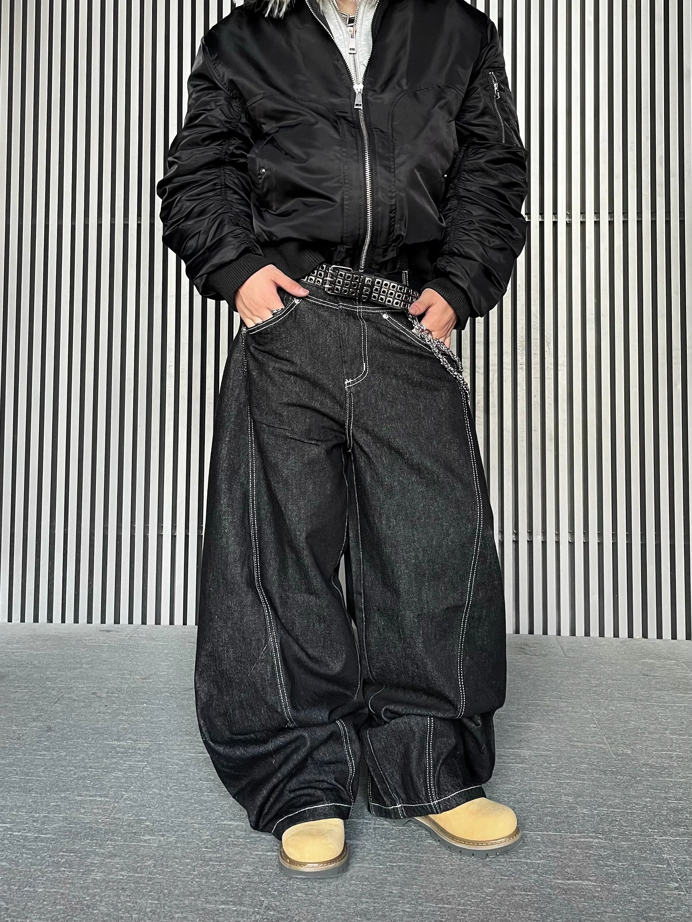 Midnight Arc Wide Leg Jeans