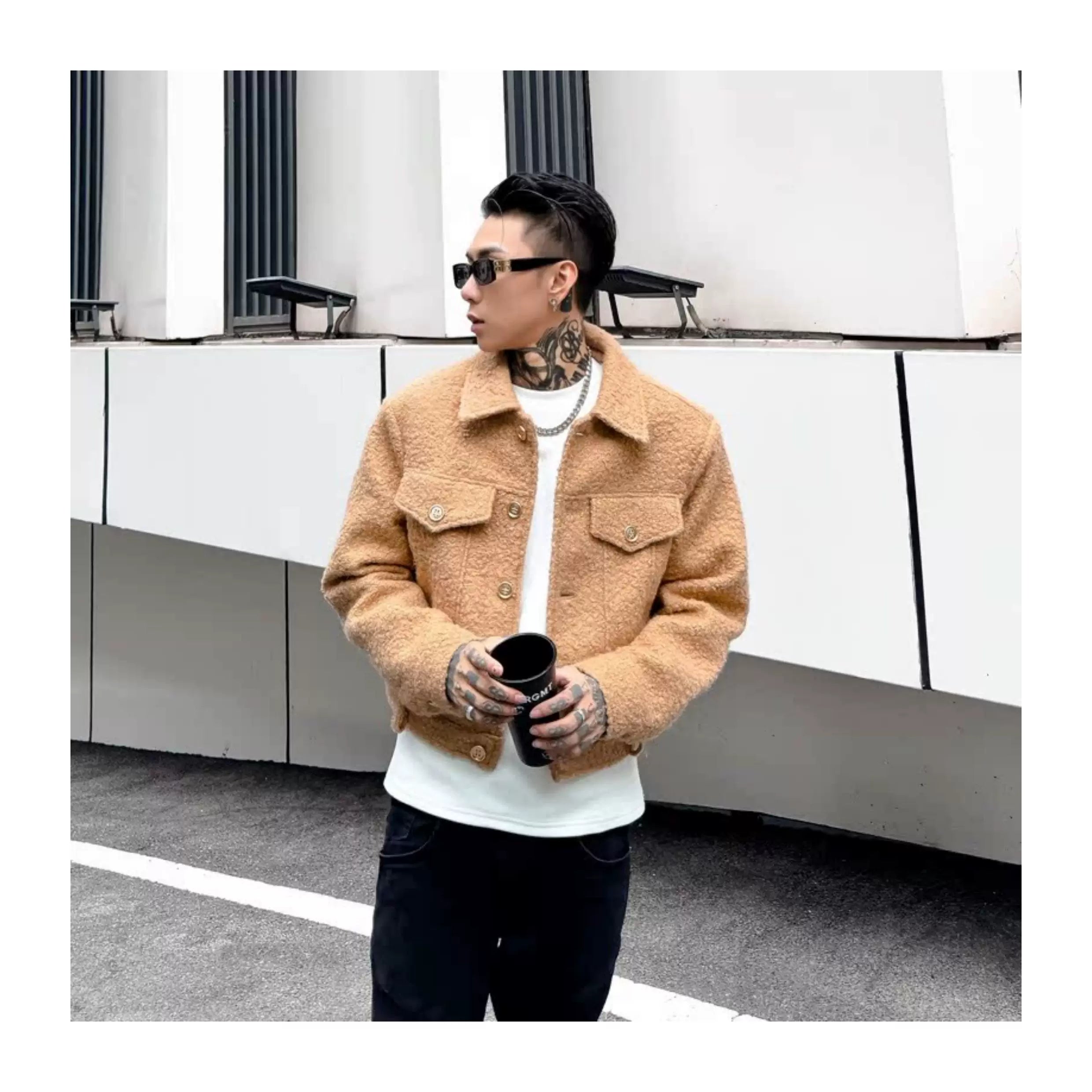 Teddy Cropped Trucker Jacket