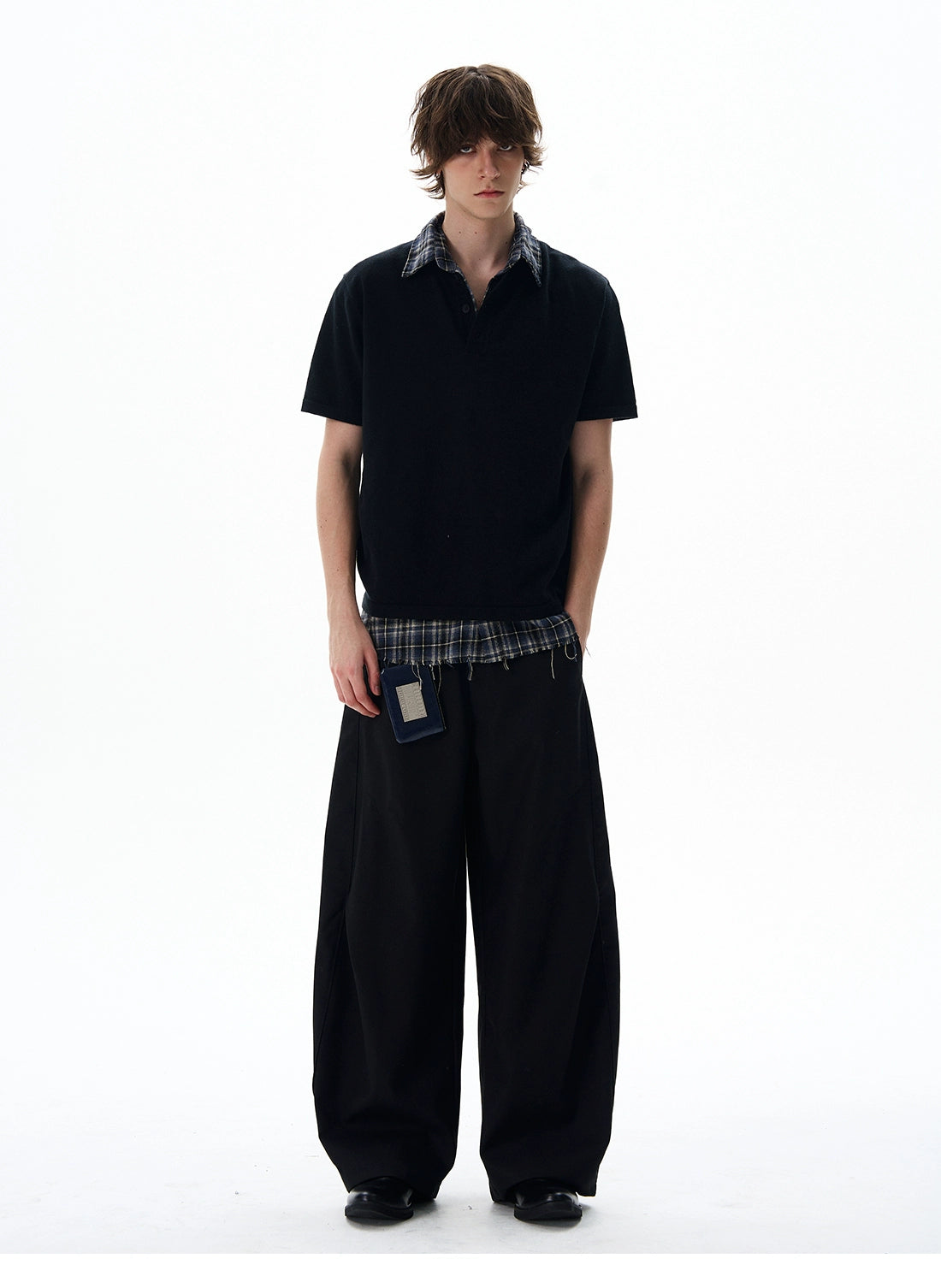 Short Sleeve Henley Shirt with Button Placket
