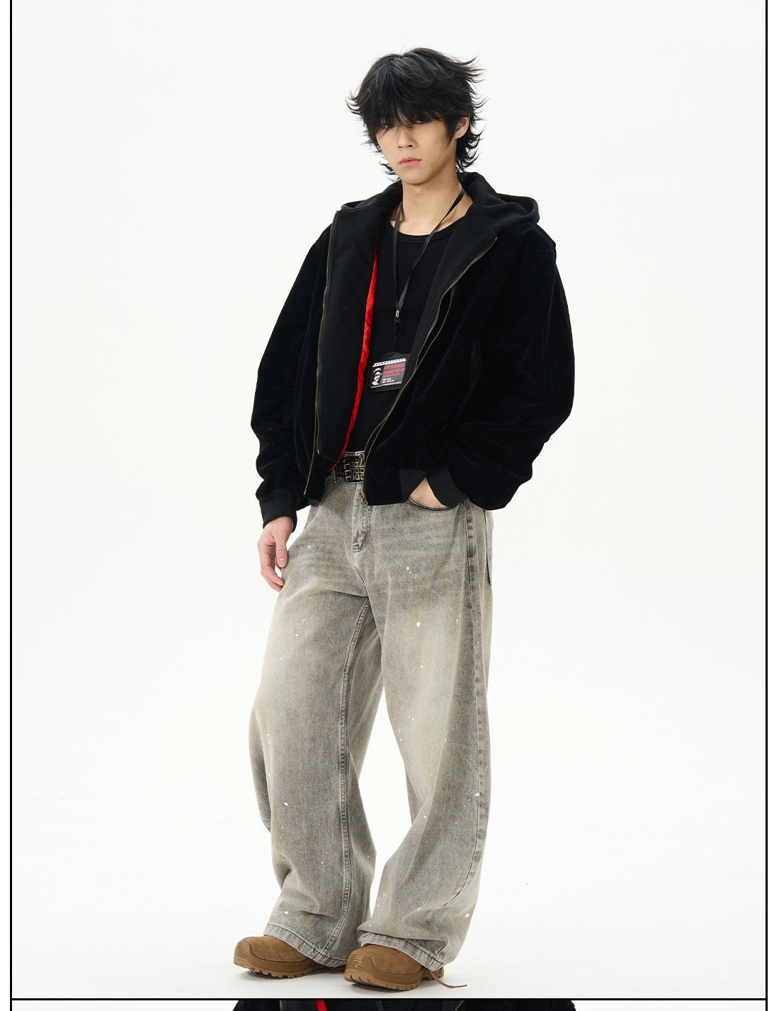 Wide Leg Paint Splatter Jeans