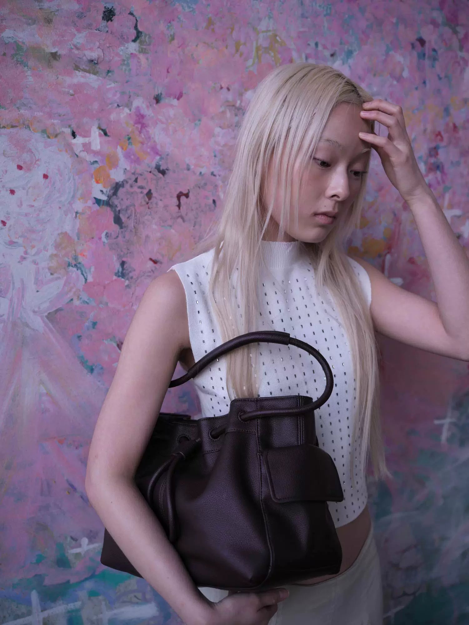Drawstring Cloud Shoulder Bag - view 3