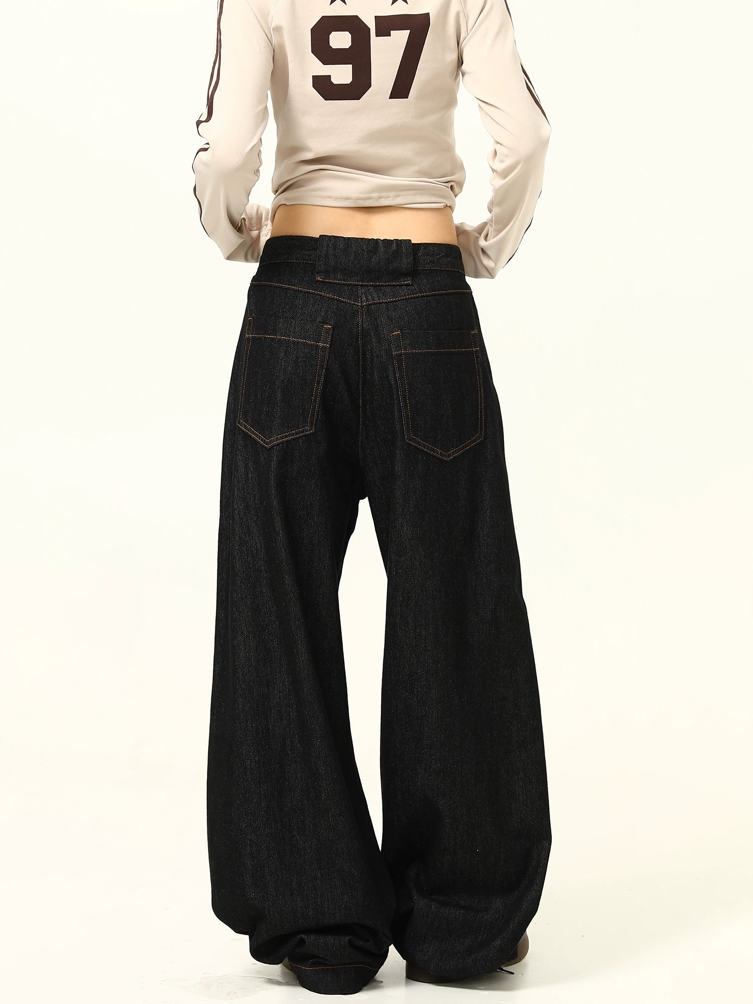 Wide Leg Black Baggy Jeans