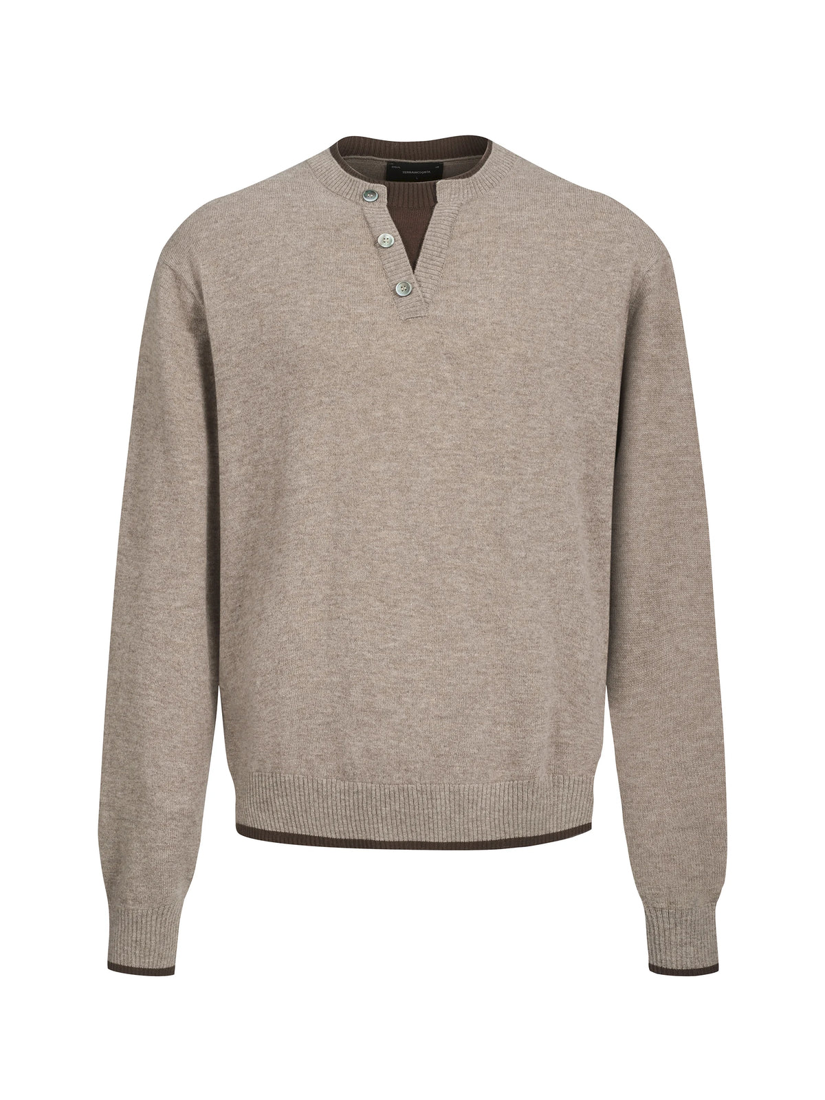 Rowan Henley Wool Knit Sweater