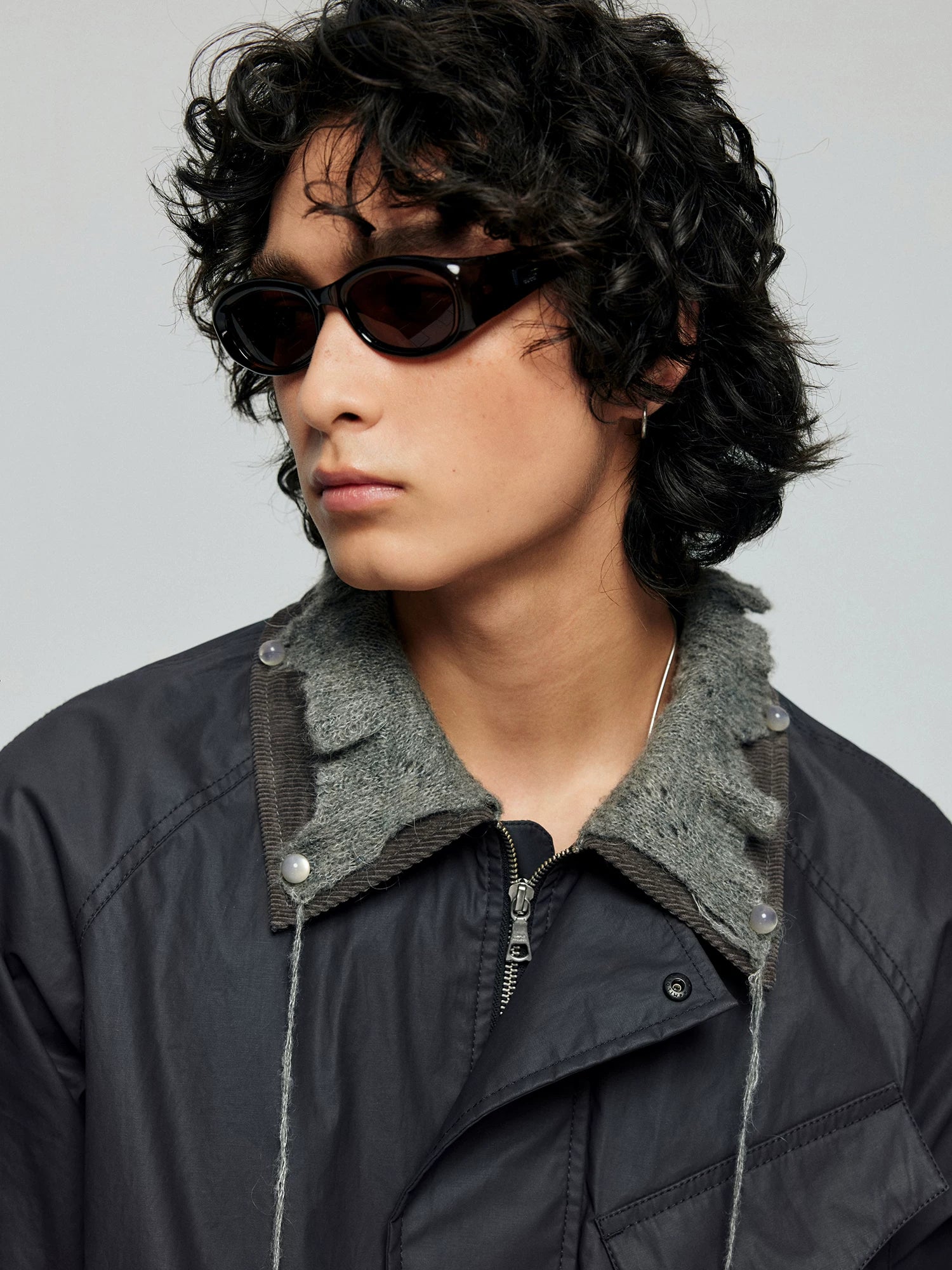 Contrast-Collar Utility Jacket