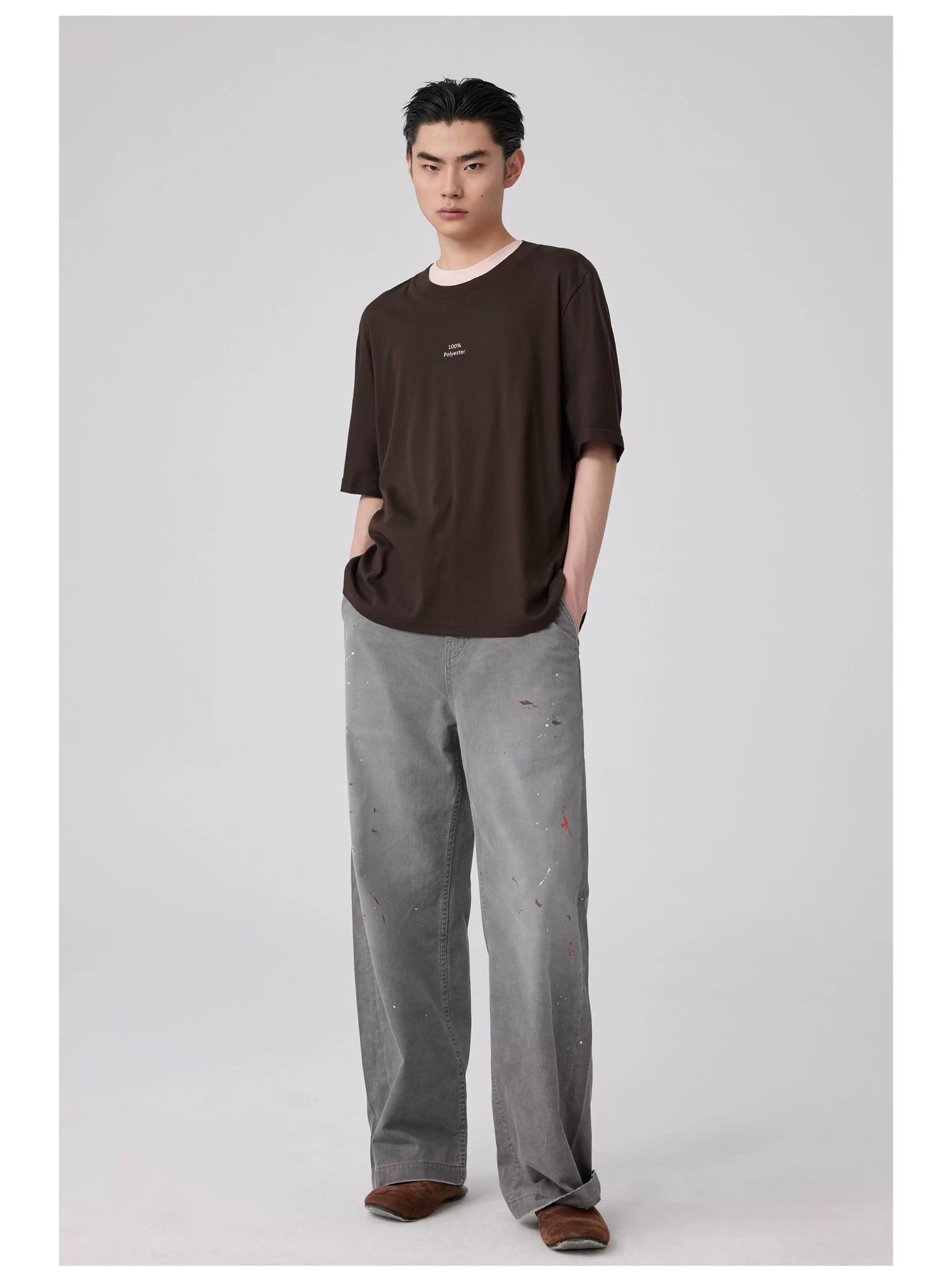 Straight-Leg Painted Pants