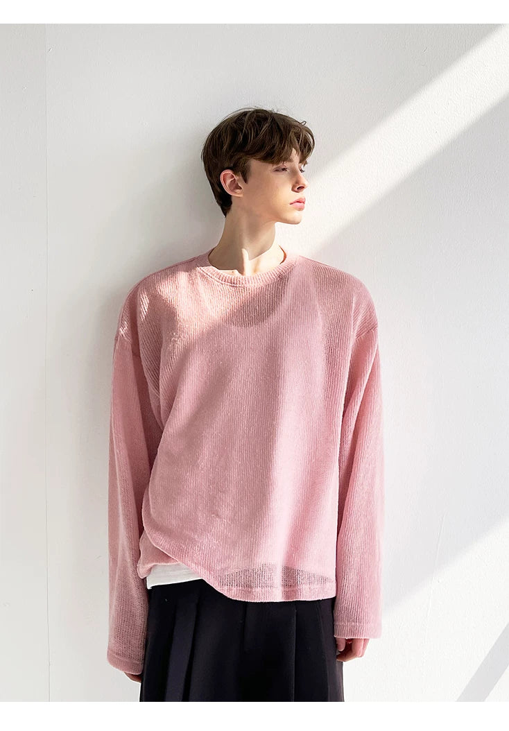 Blush Haze Sheer Knit Sweater