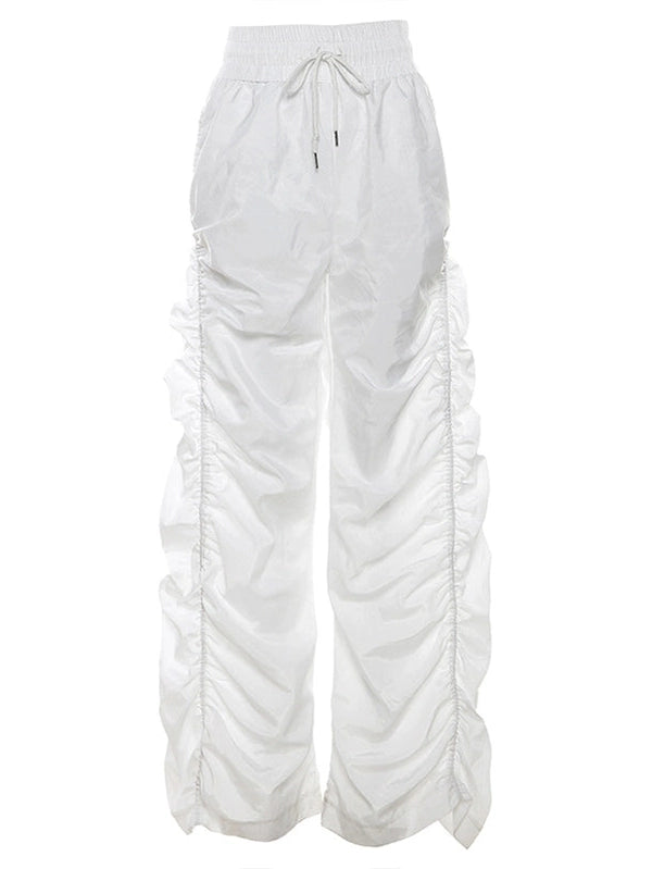 High-Waist Pleated Wide-Leg Pants - chiclara