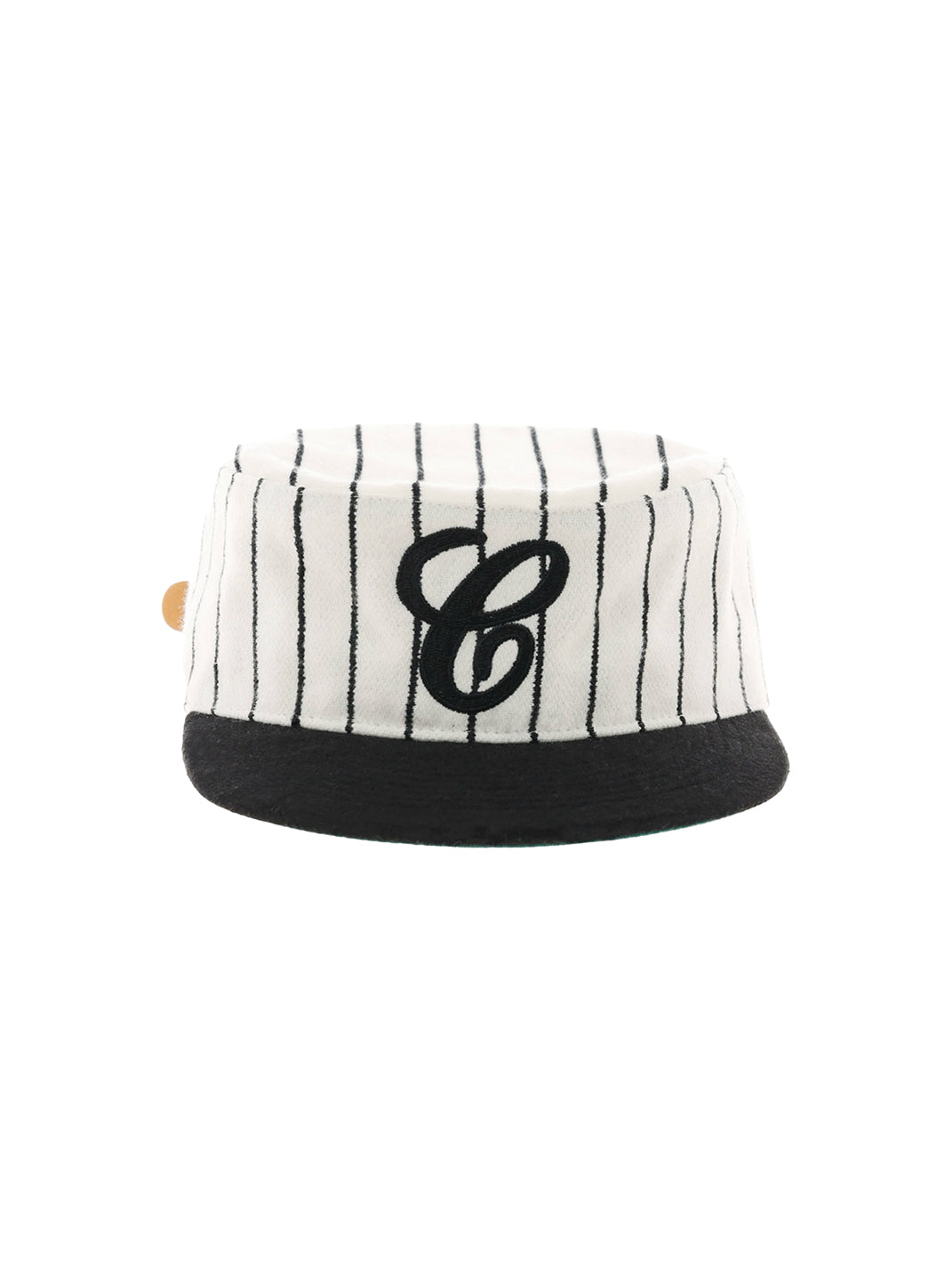 Pinstripe Wool-Blend C-Embroidered Cap - Black Embroidery - Product front - view 6