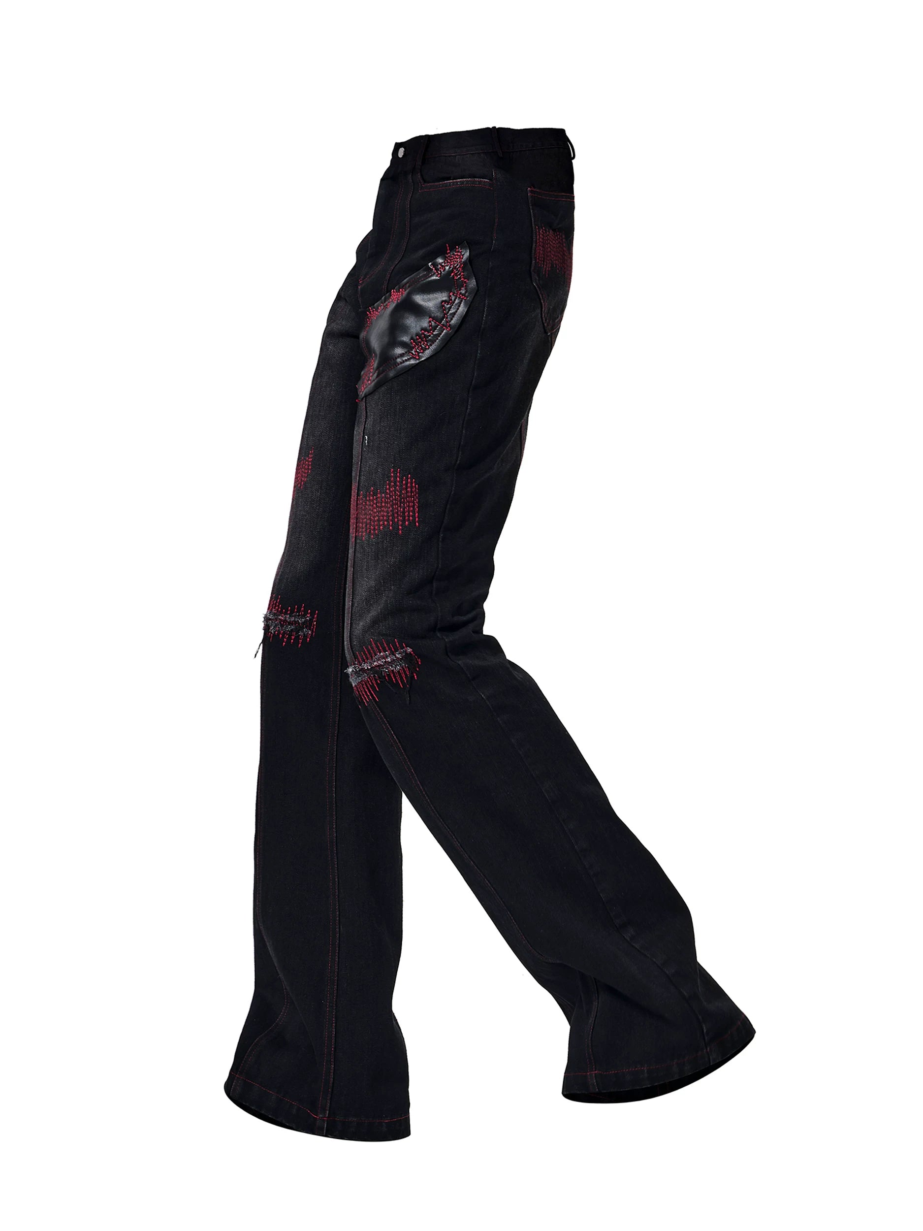 Crimson Fray Relic Flare Jeans