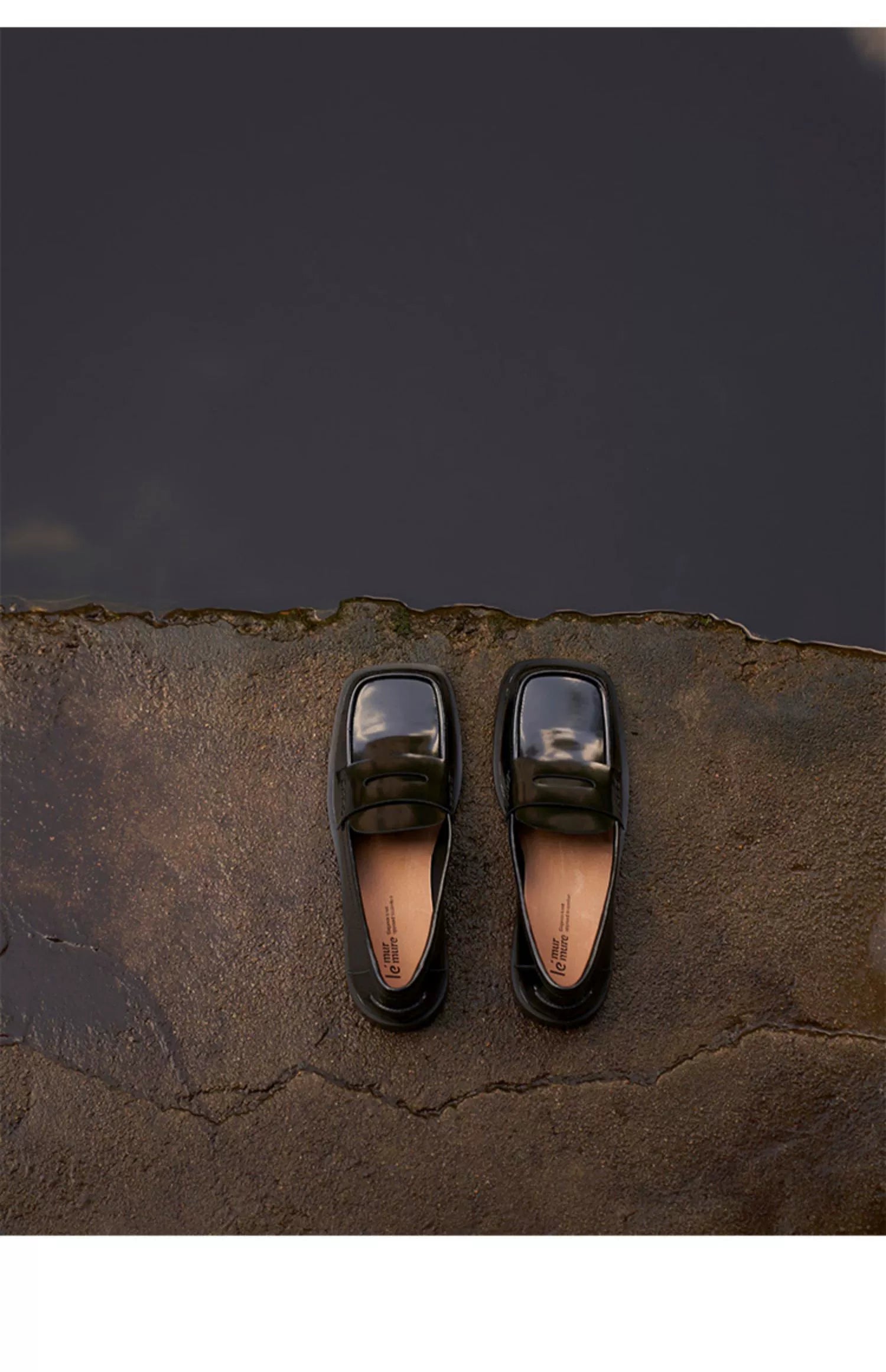 Black Patent Leather Square Toe Loafers