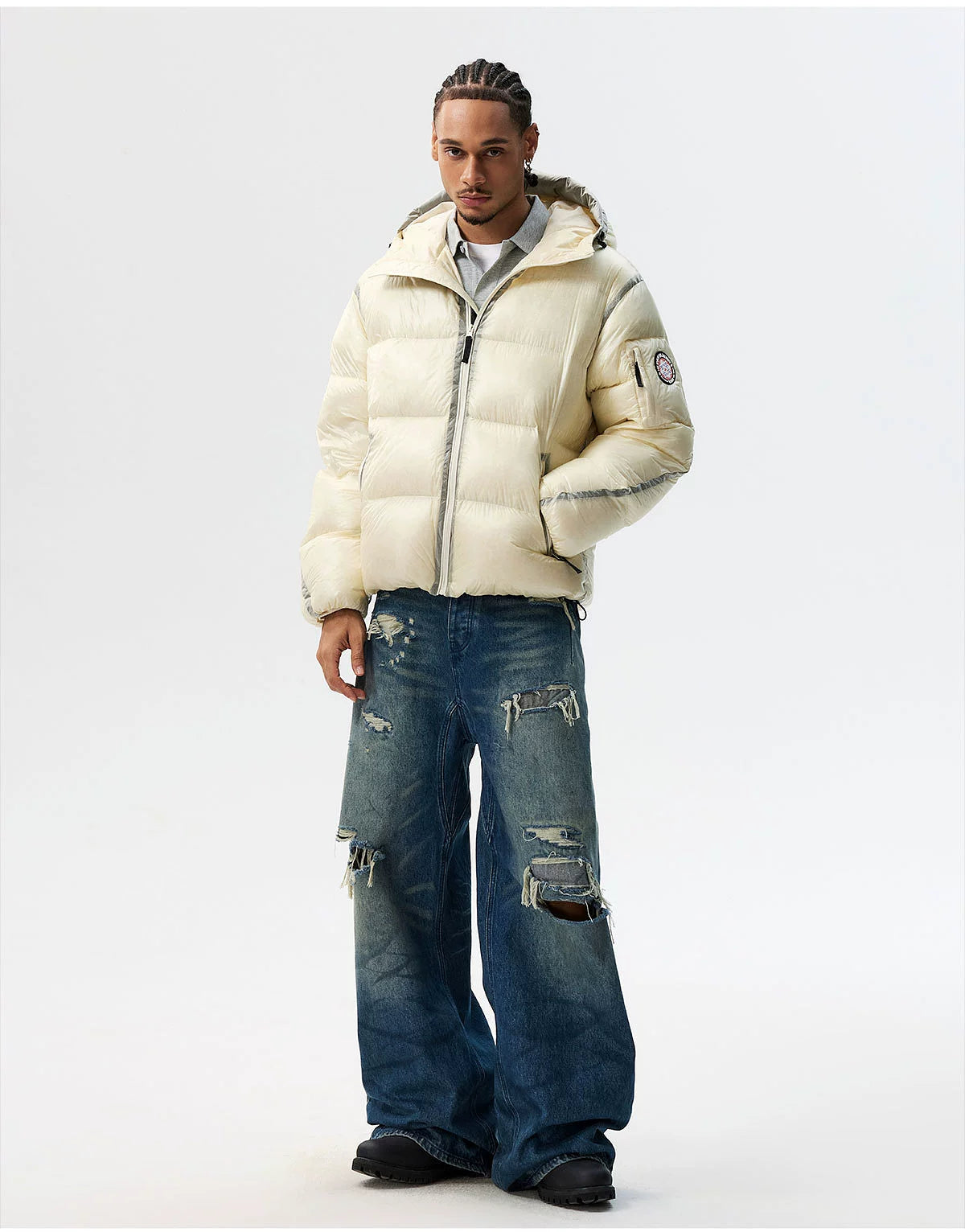 Glacier Halo Reflective Hooded Puffer Jacket