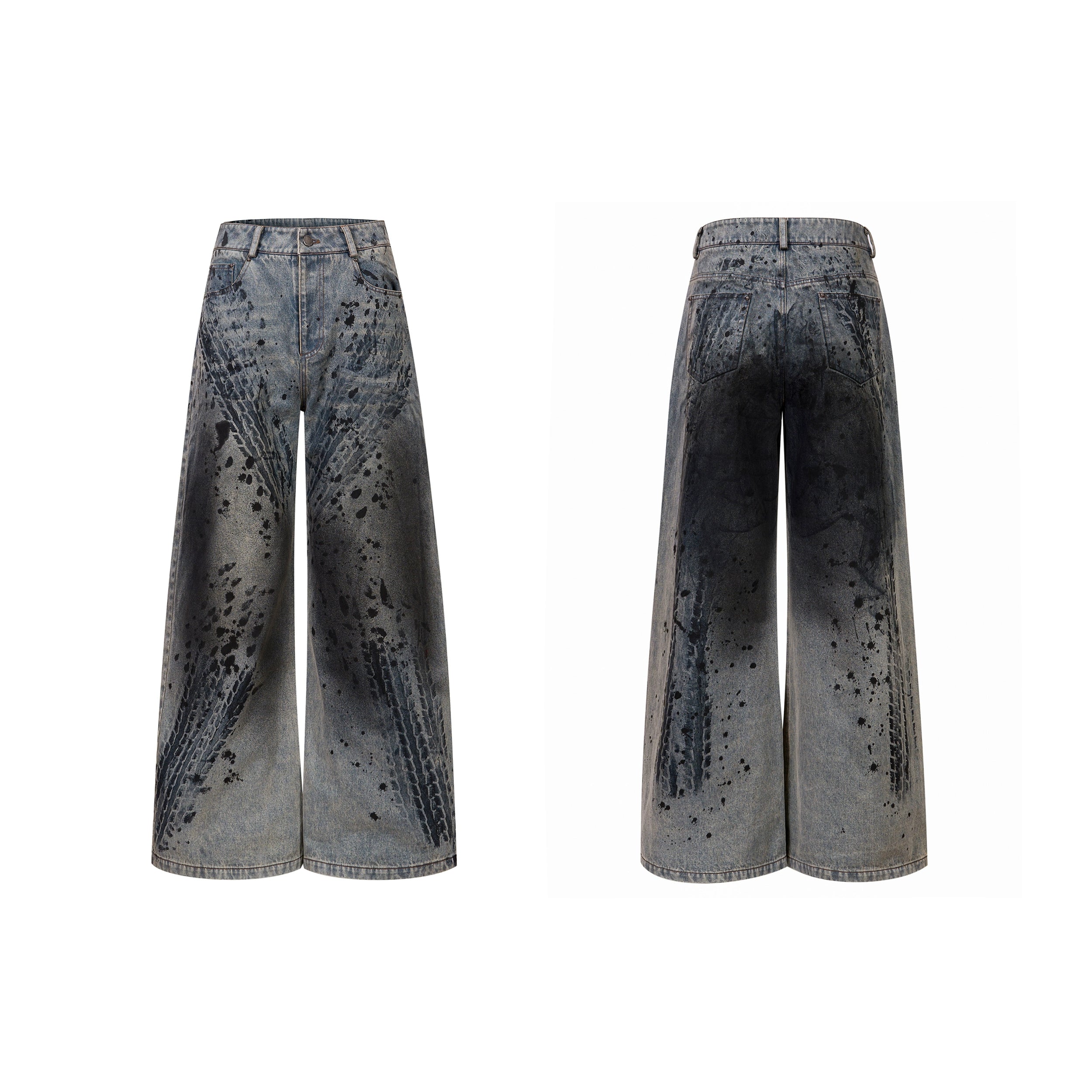 Acid Wash Cropped Denim Jacket and Pants Setup