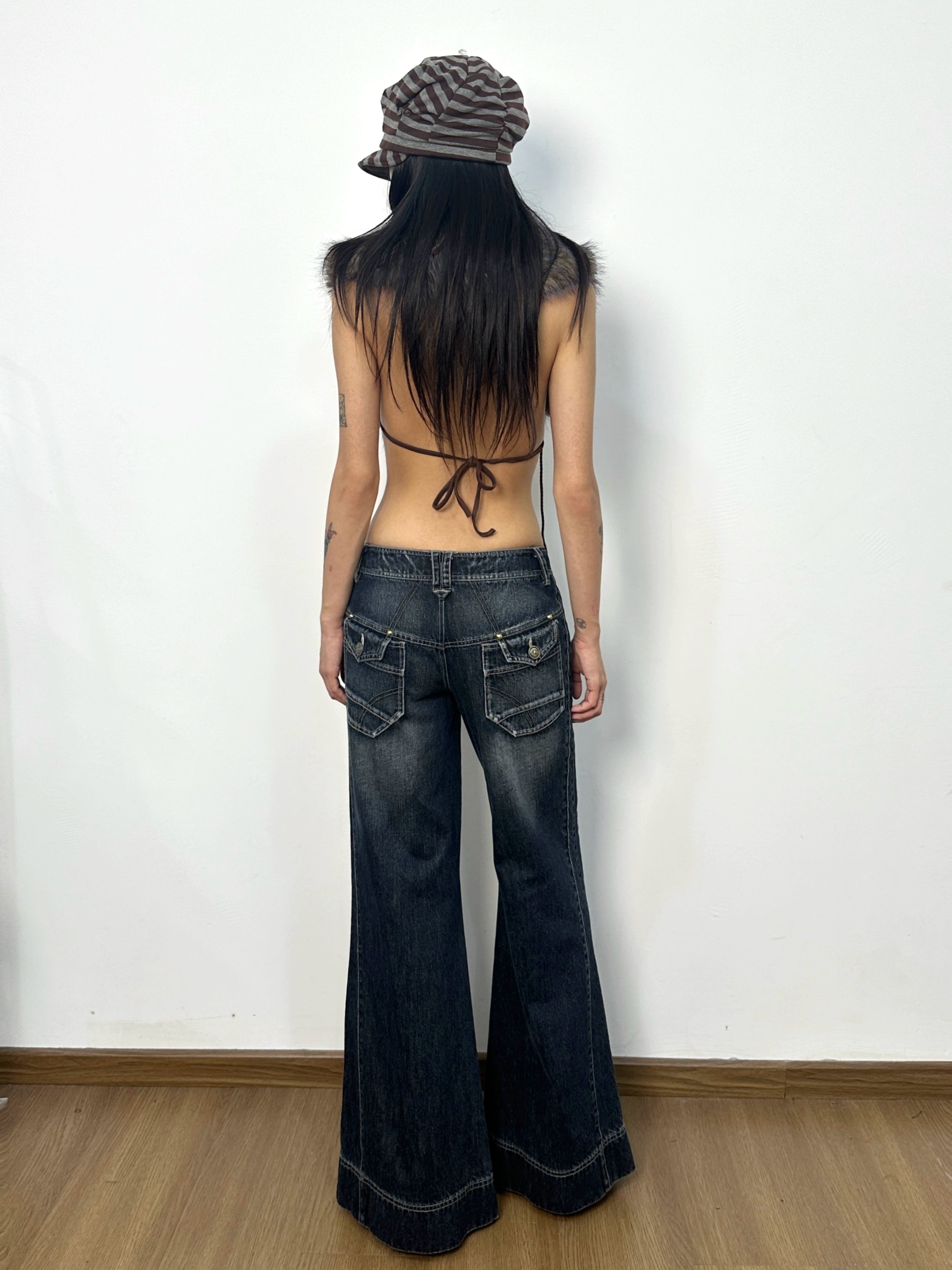 Midnight Cargo Wave Wide Jeans