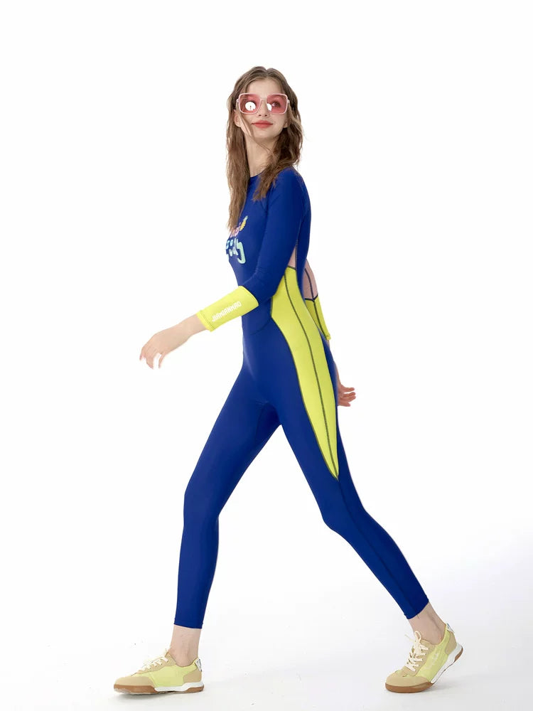Neon Wave Power Swim Suit Jumpsuit
