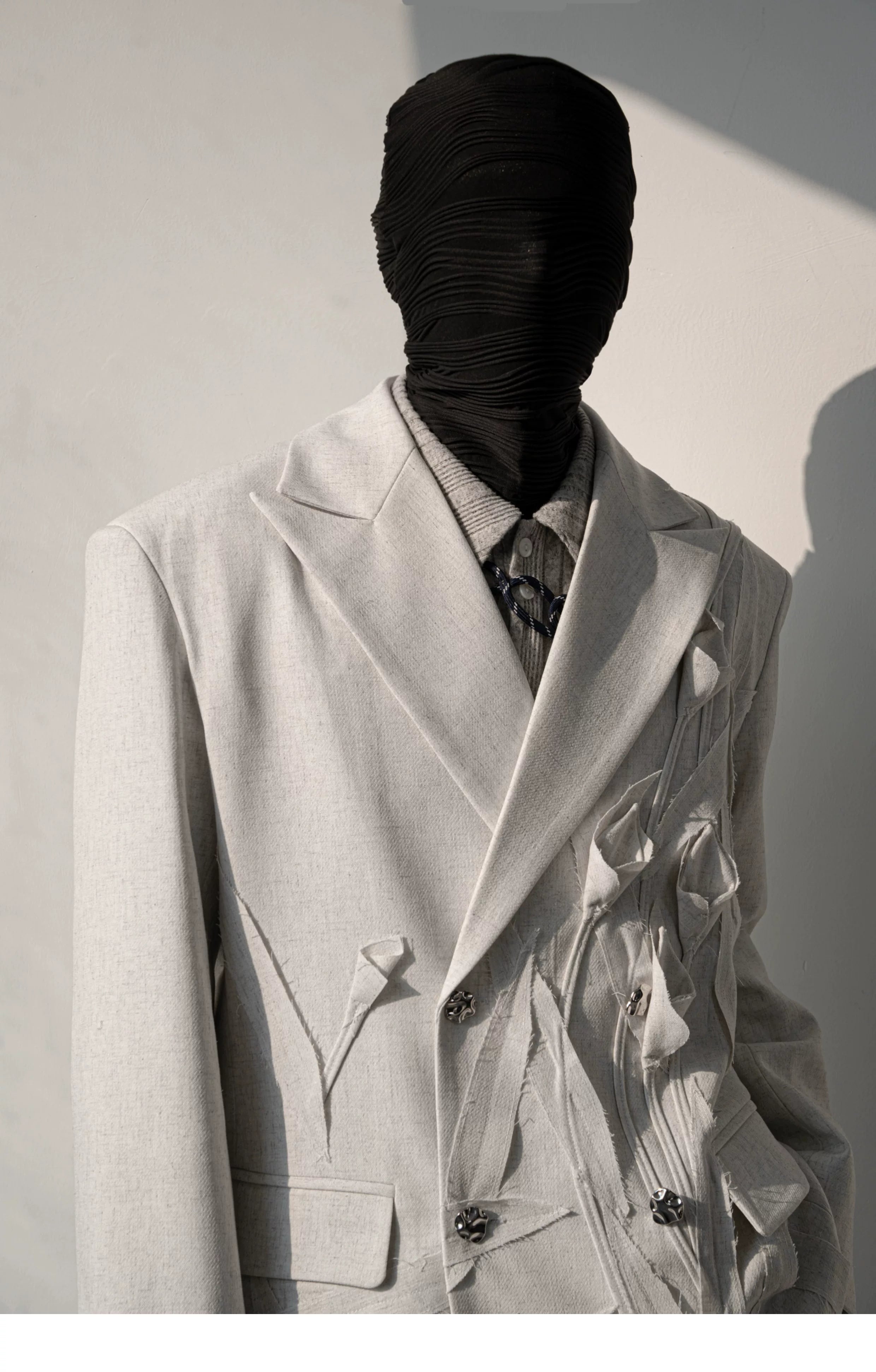 Ivory Bloom Sculpted Linen Blazer