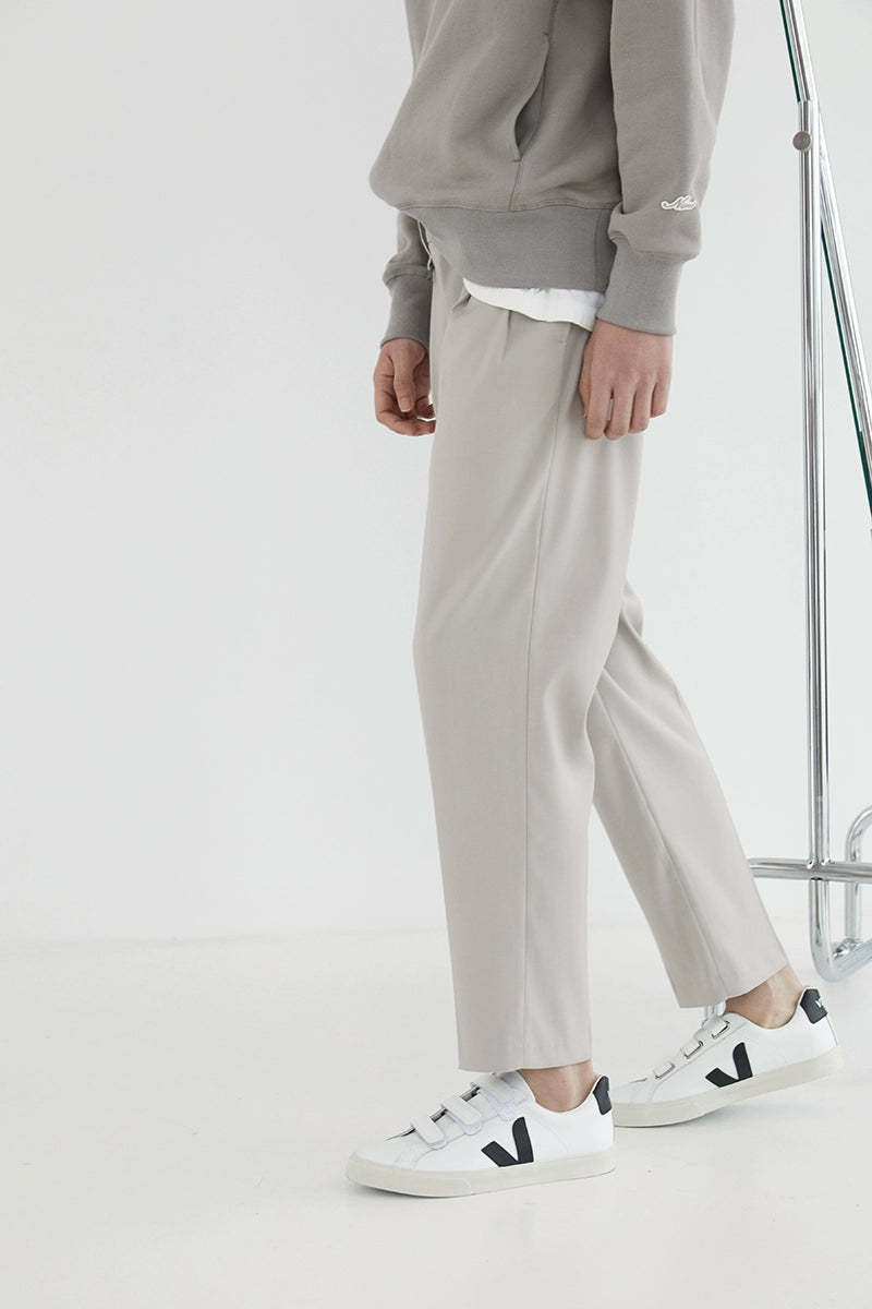 Pantalones de vestir de confort de doble plato