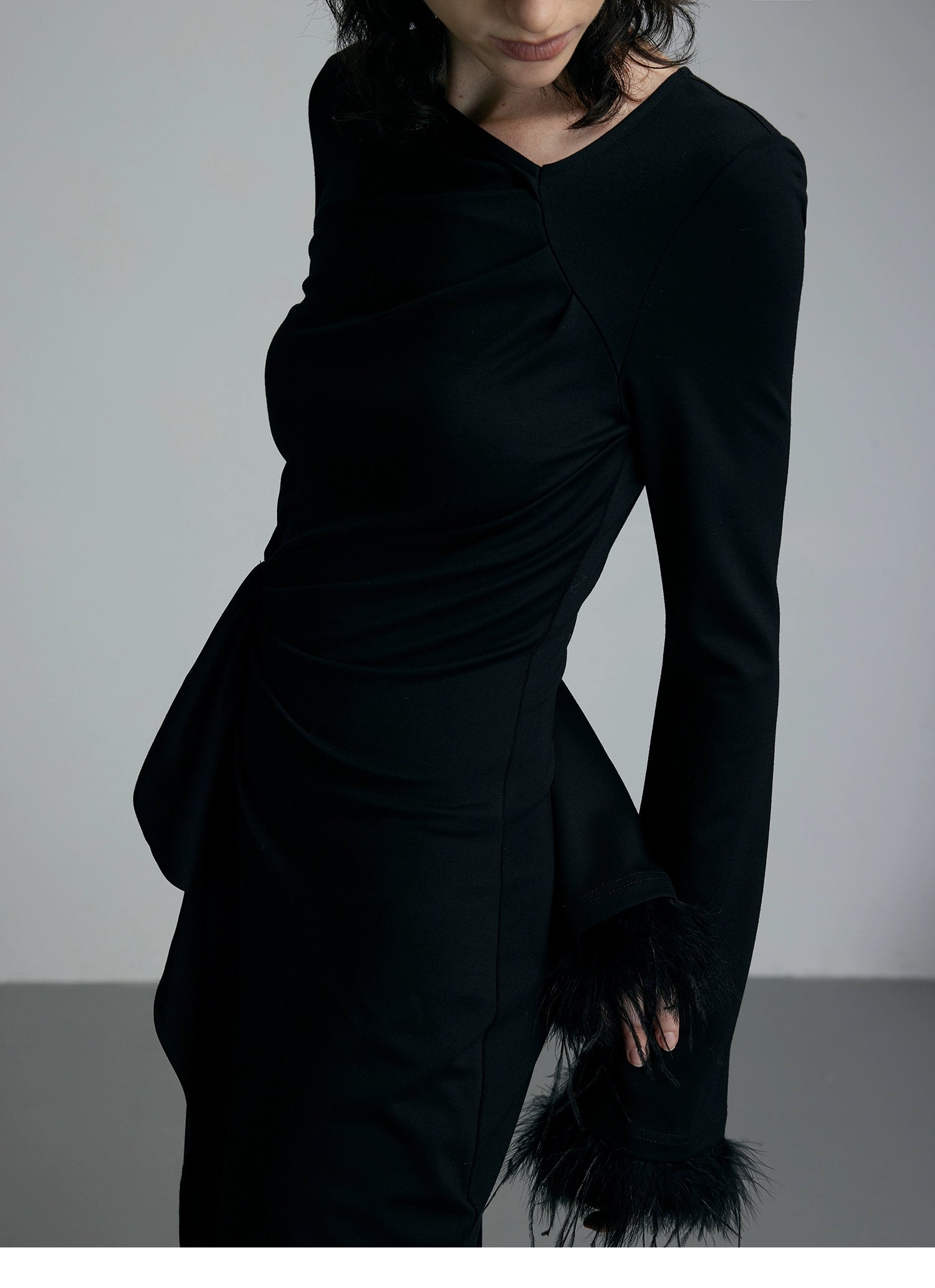 블랙 니트 드레스