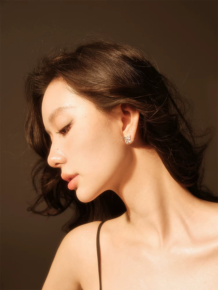 Crystal Butterfly Stud Earrings - view 4