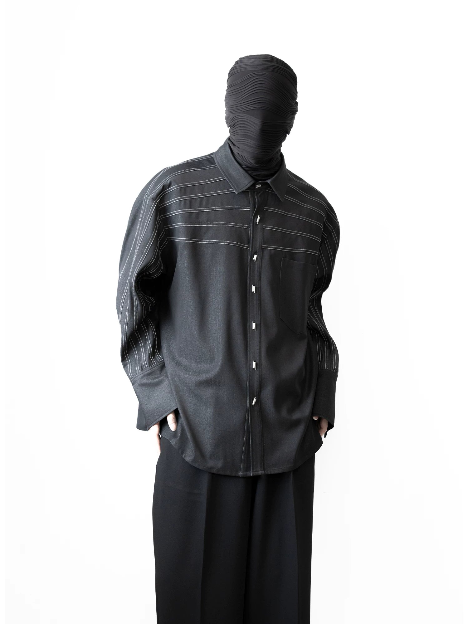 Midnight Rail Tab-Stripe Shirt