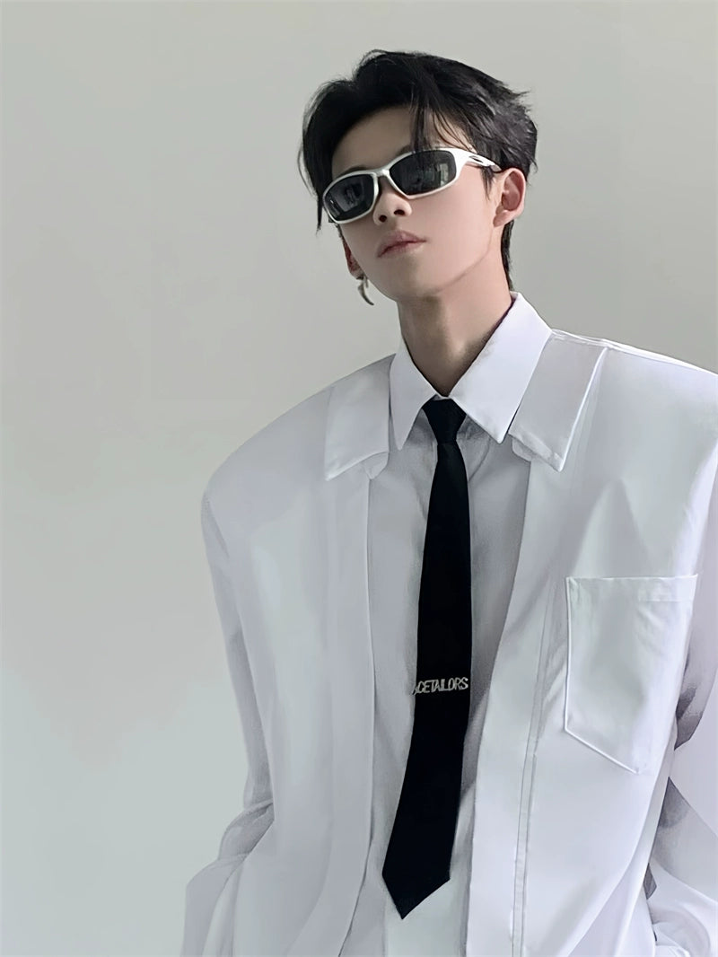 Wide Shoulder Dress Shirt
