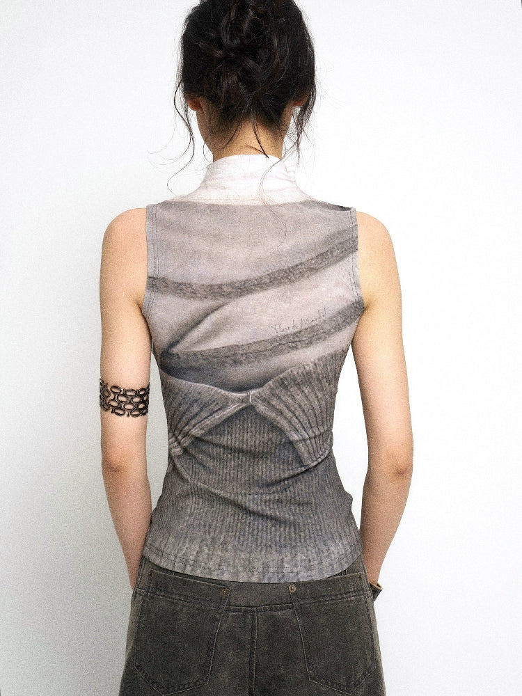Ash Drape Layered Knit Tank