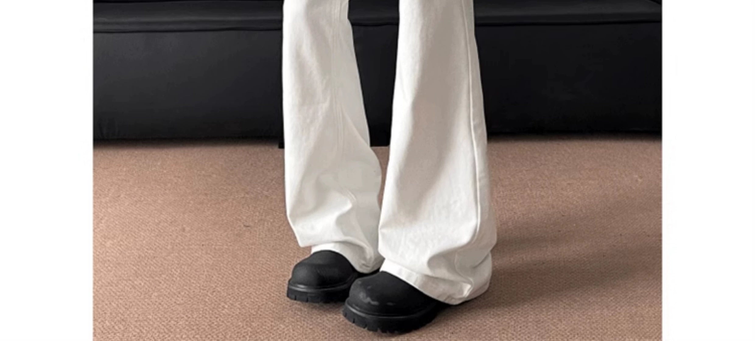 Wide-Leg White Flare Pants
