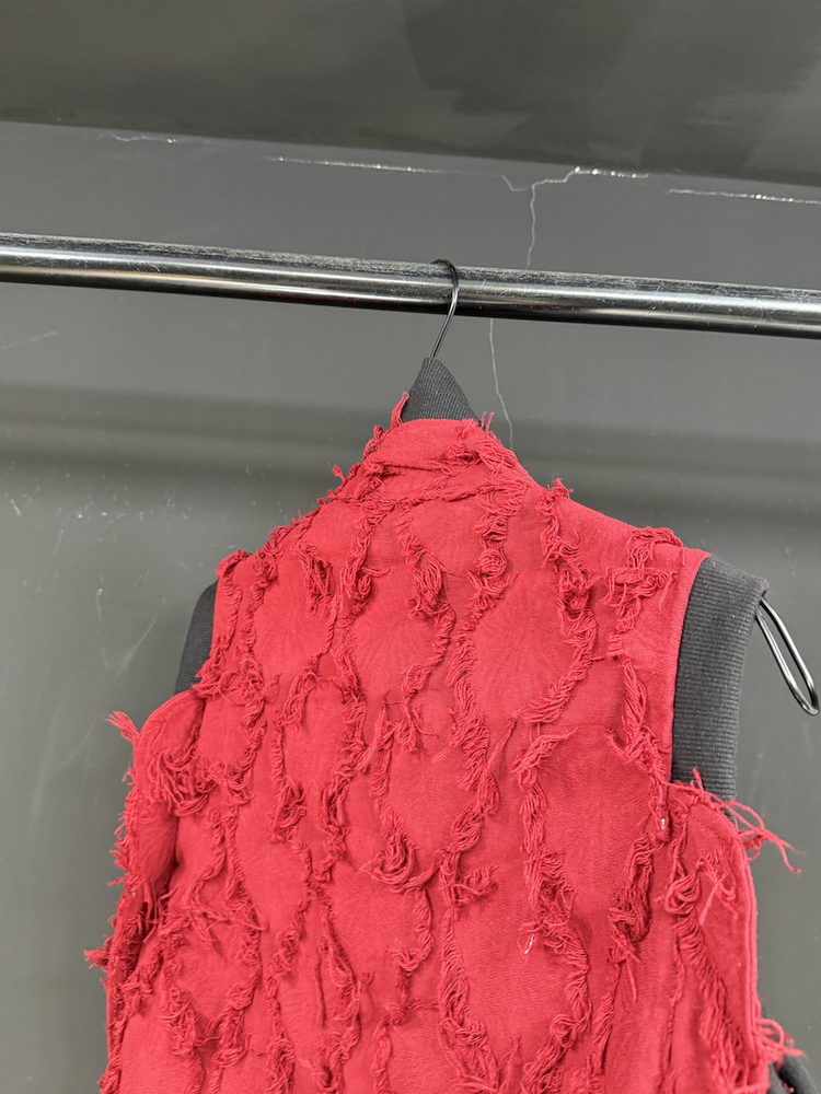 Crimson Shred Zipper Harness Vest