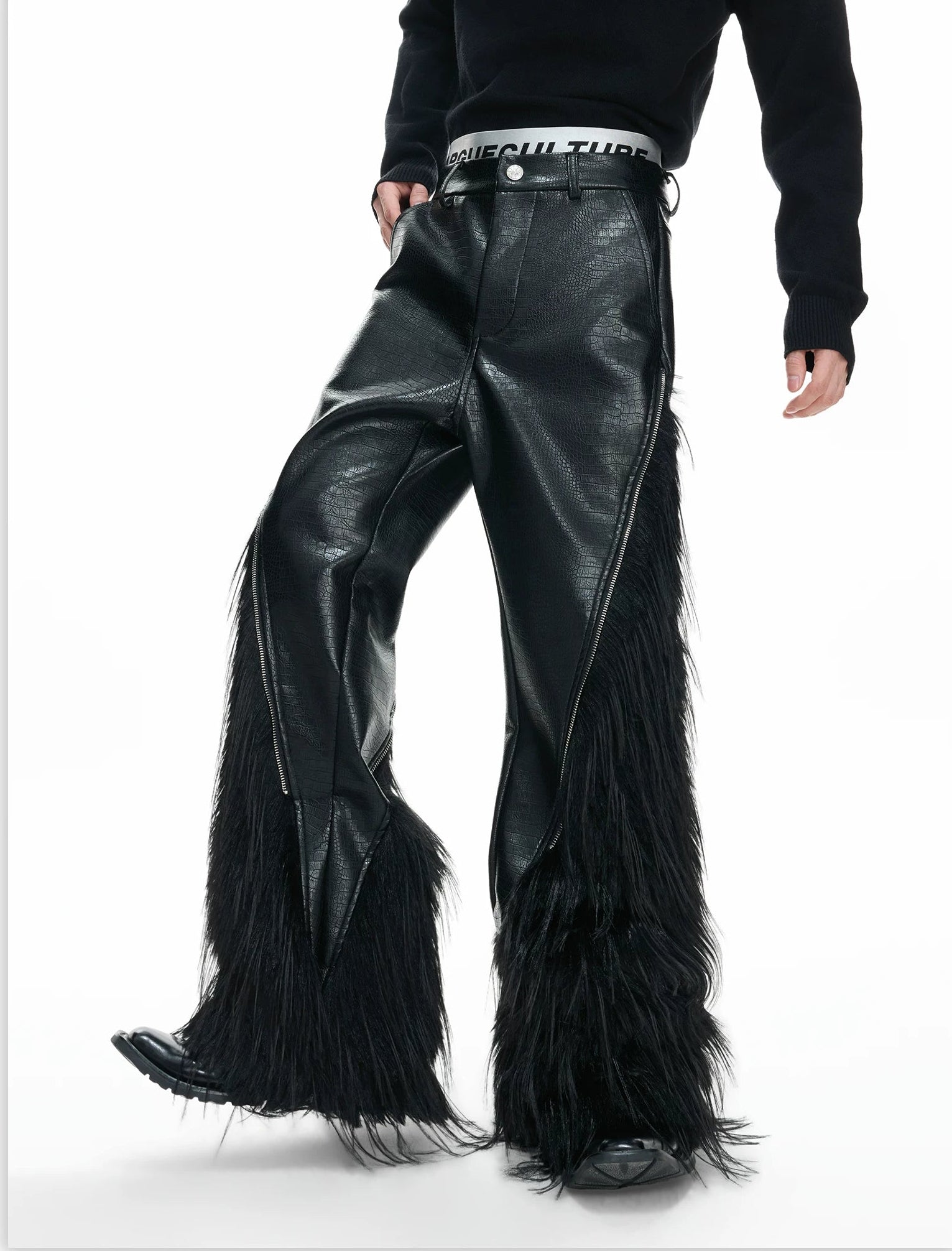 Lycan Fringe Hybrid Leather Trousers