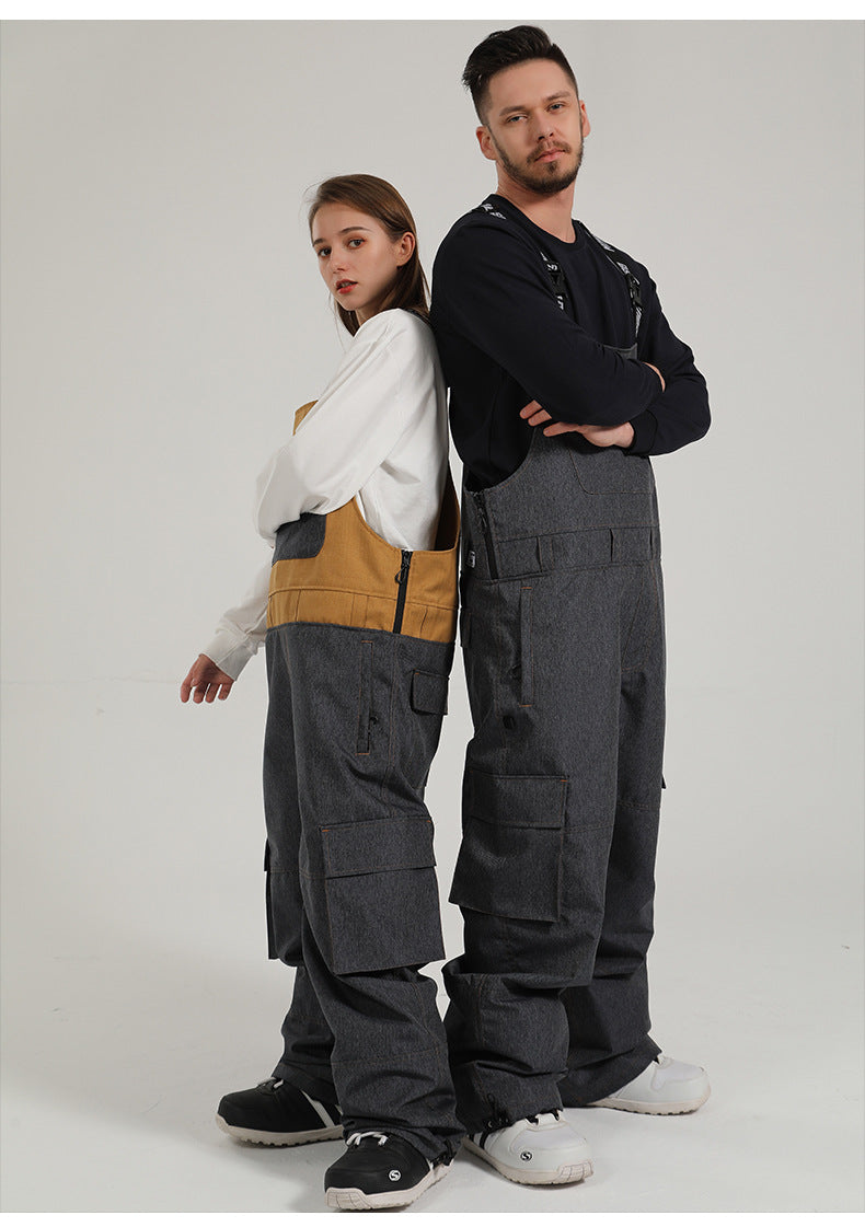 Contrast Crest Bib Snow Pants