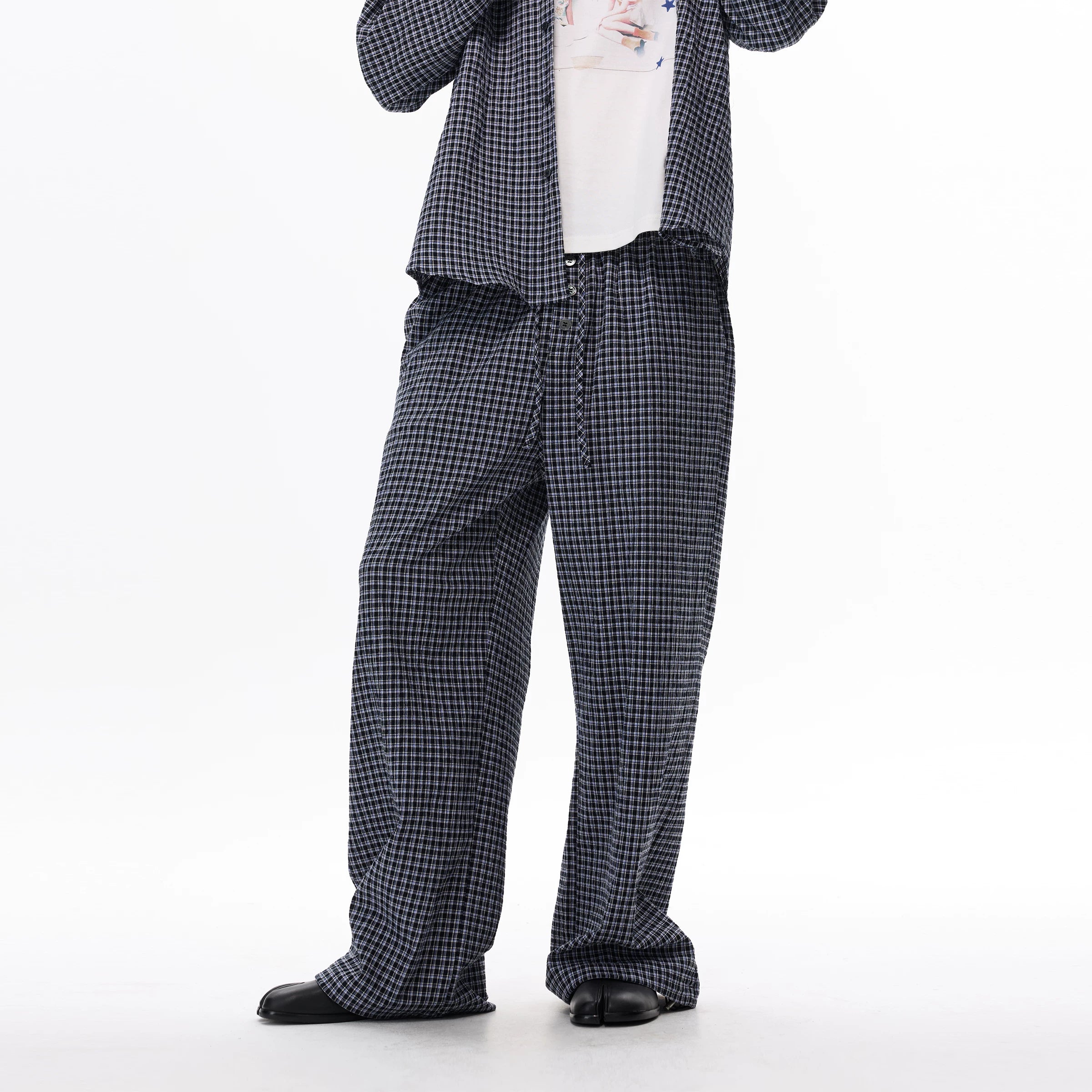 Drape Line Pinstripe Lounge Shirt