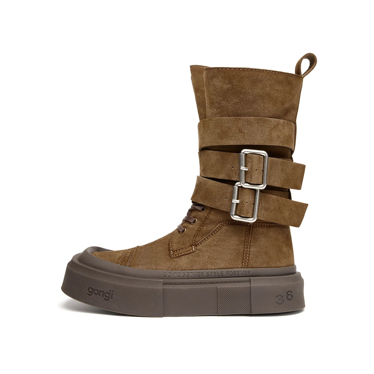 Frontier Double Buckle Platform Boots