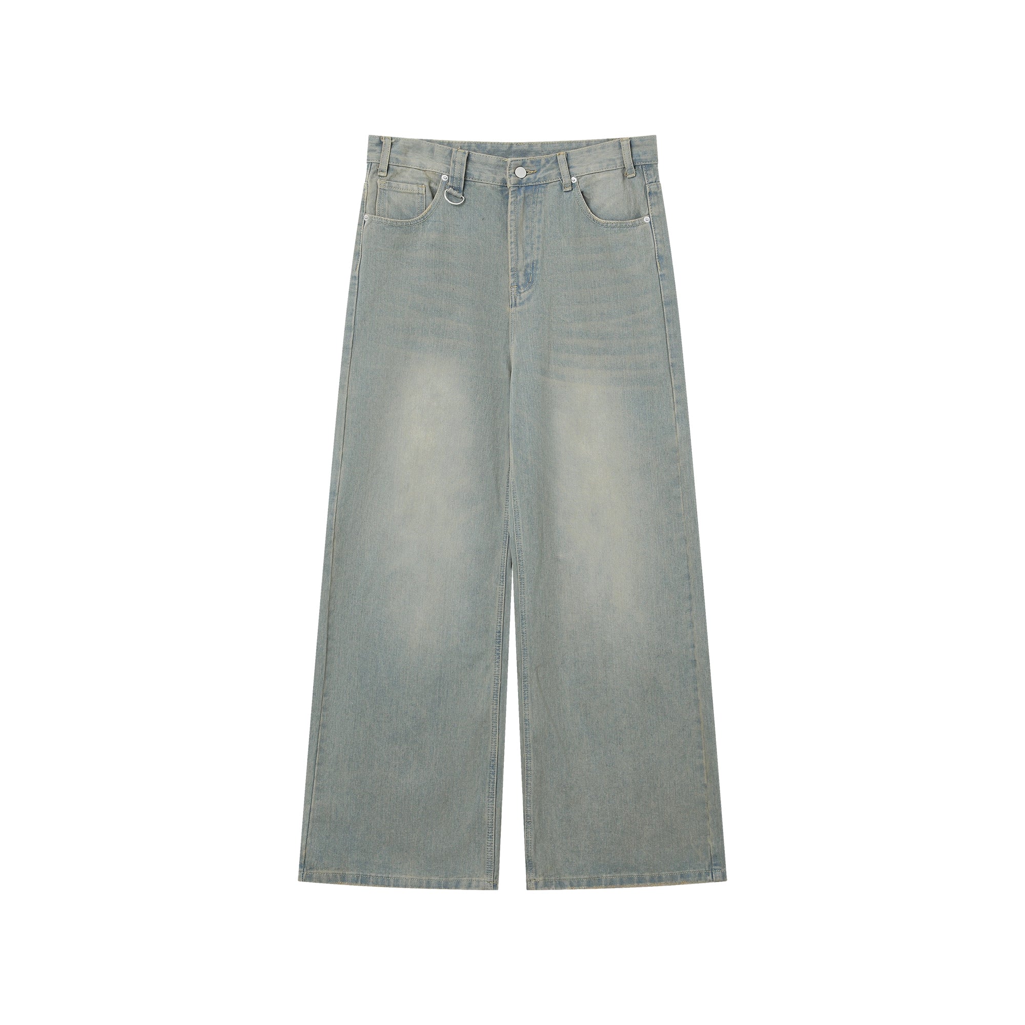 Straight-Wide-Leg Wash Jeans