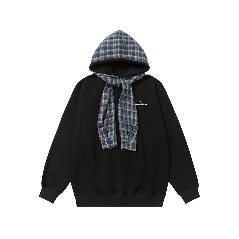 Plaid Accent Cozy Hoodie