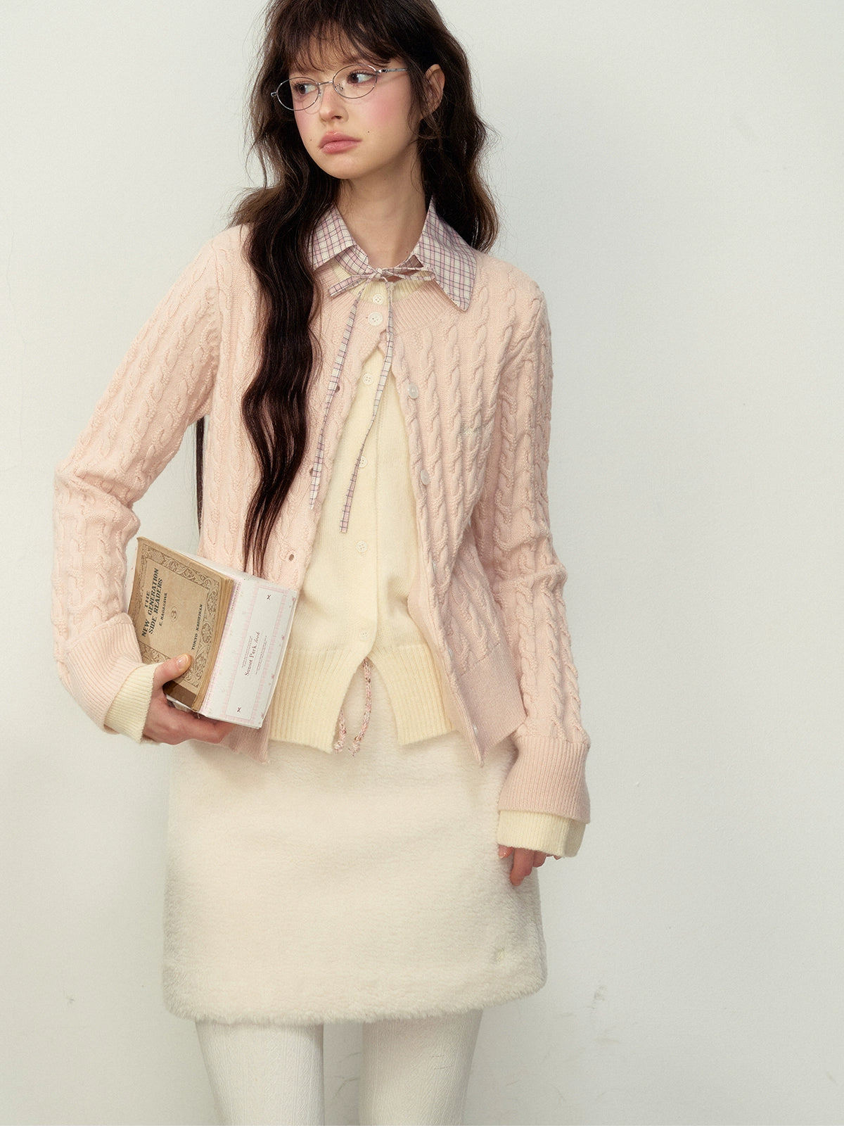 Cable Knit Preppy Style Cardigan