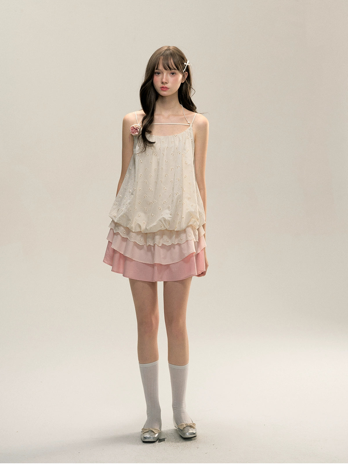 Floral Tiered Ruffle Mini Slip Dress