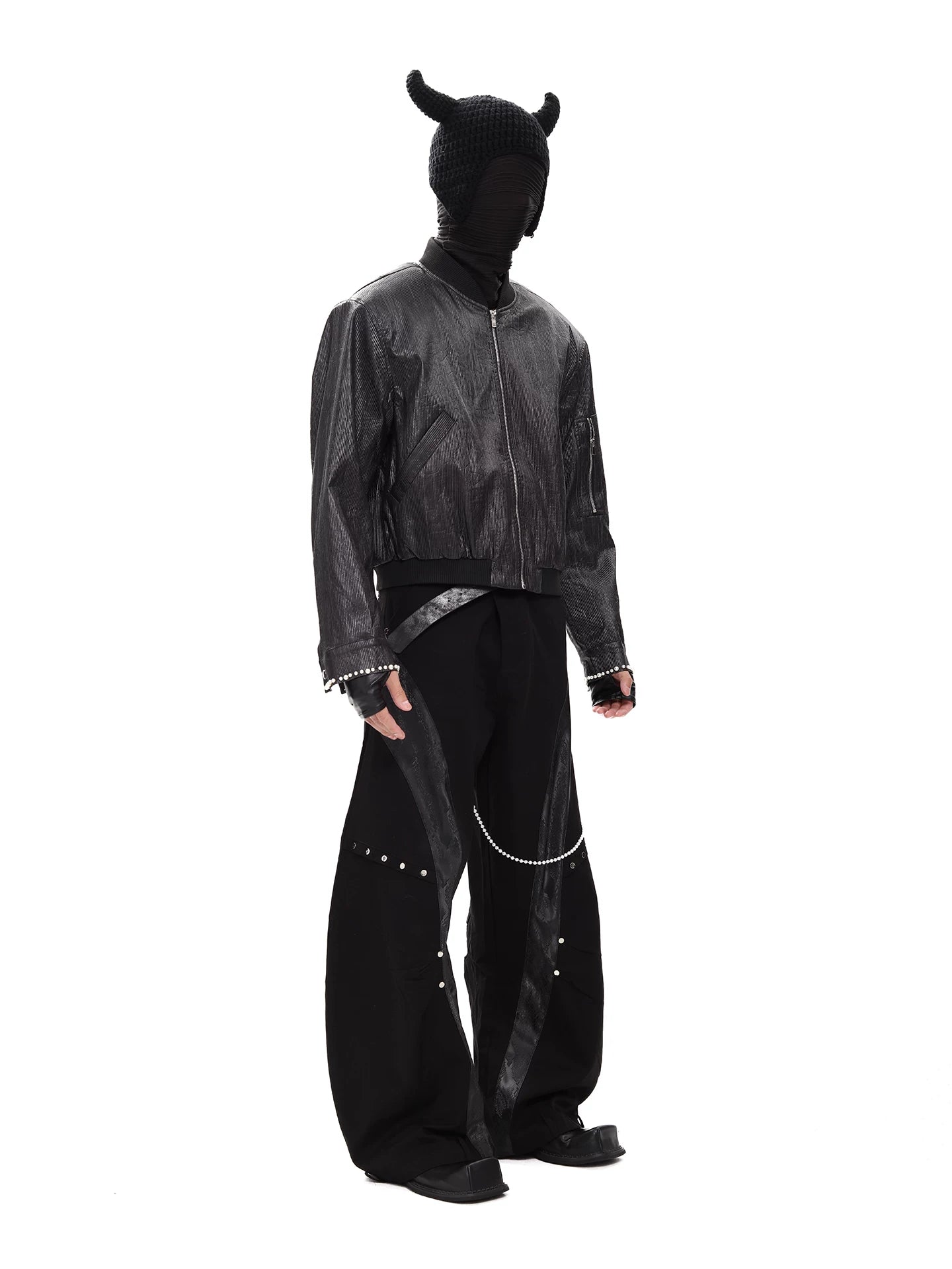 Obsidian Flux Reflective Bomber Jacket