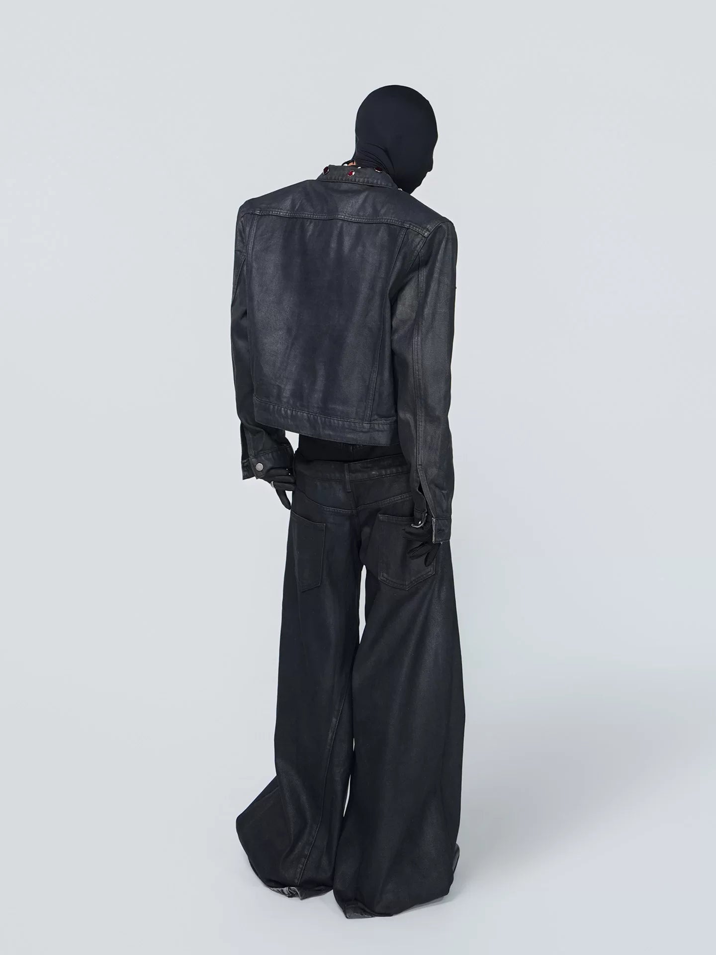 Obsidian Signal Grommet-Collar Denim Jacket