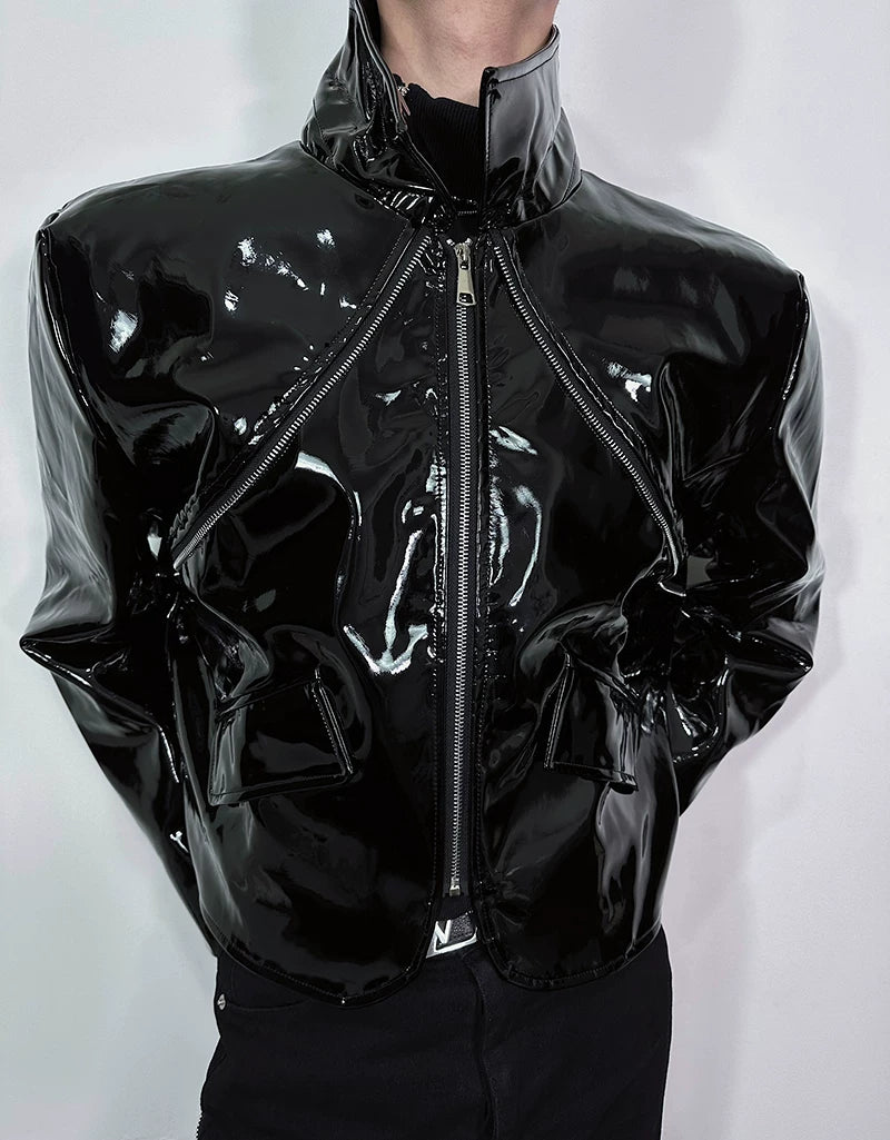 Obsidian Aegis High-Gloss Armor Jacket