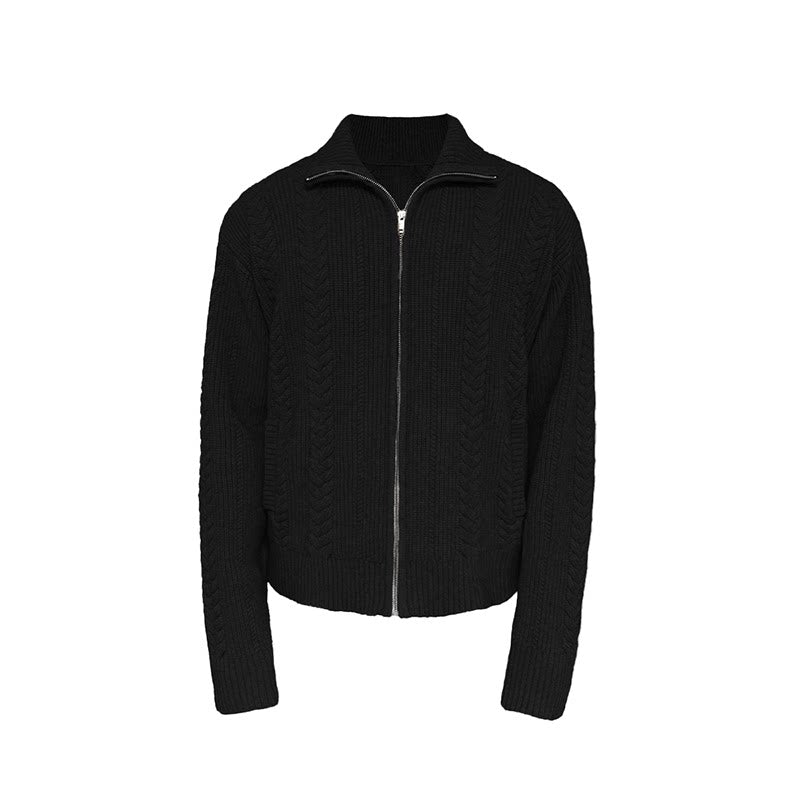 Cozy Cable Zip-Up Wheat Cardigan